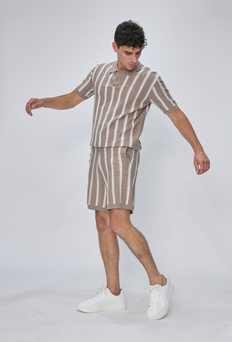 Ensemble polo short tricoté