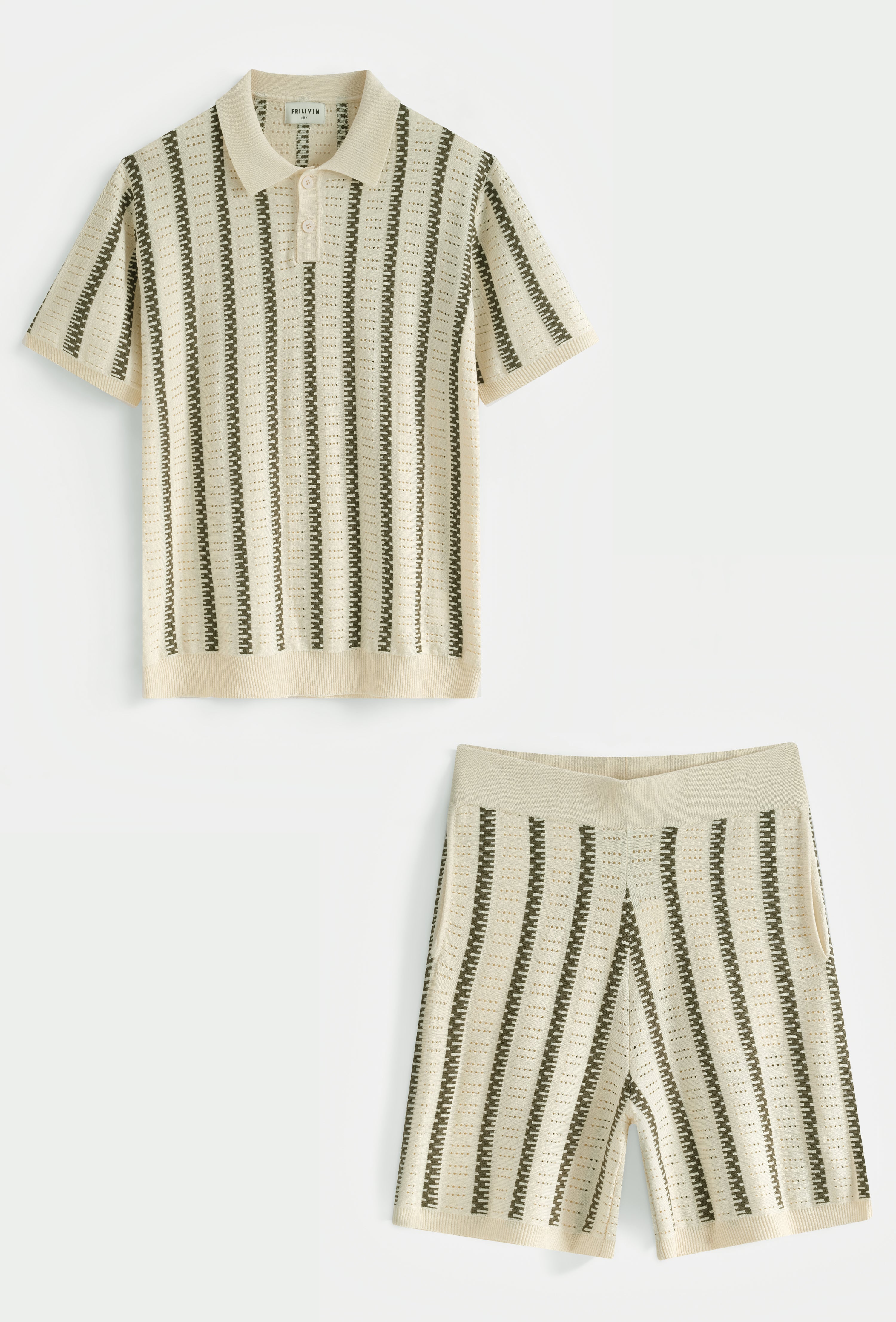 Ensemble polo short tricoté