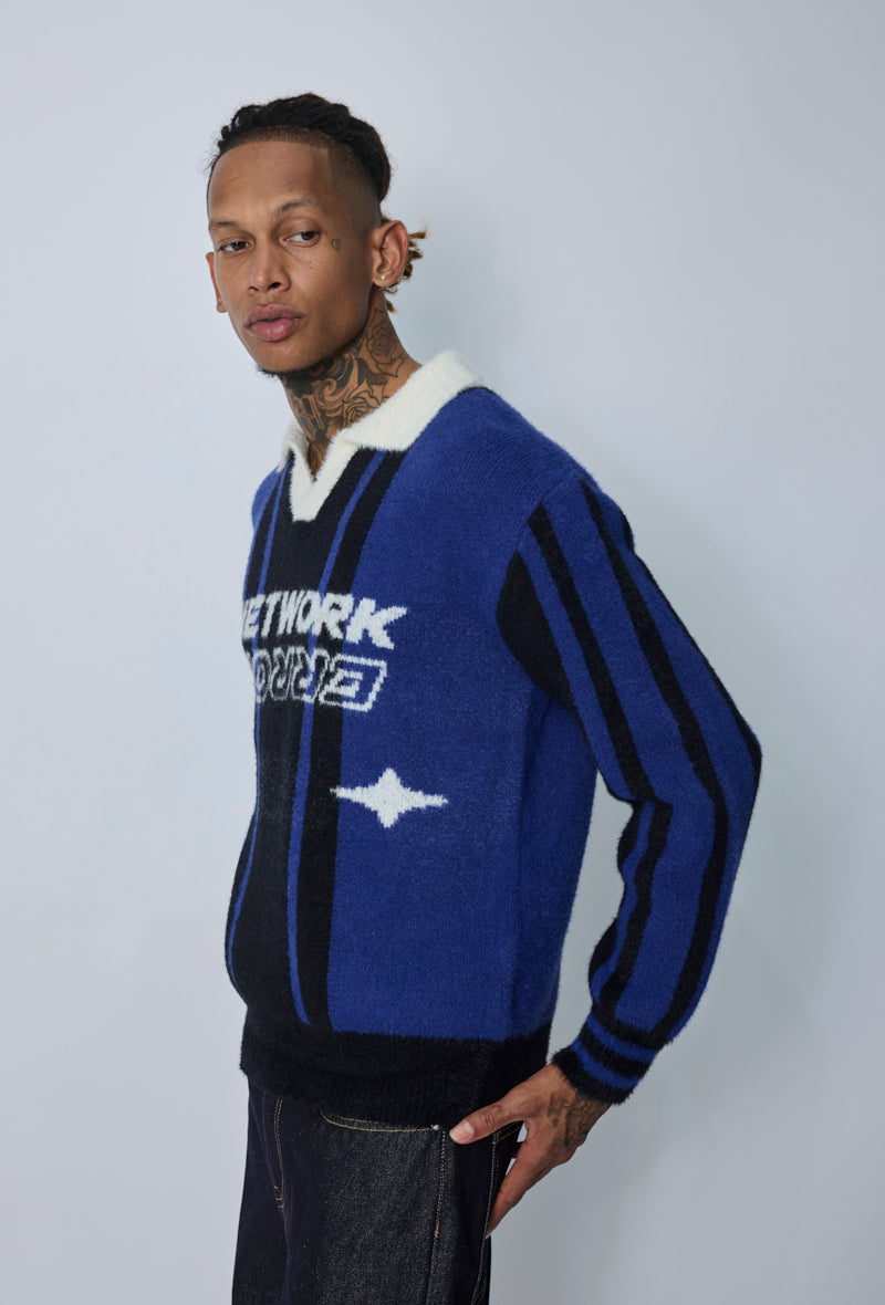Pull col v sport intarsia