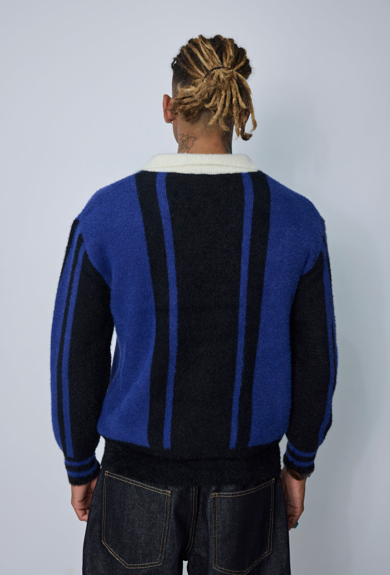 Pull col v sport intarsia
