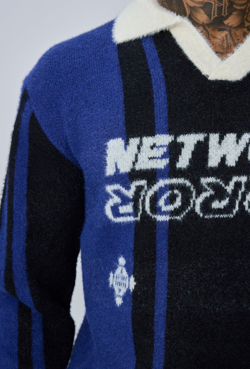 Pull col v sport intarsia