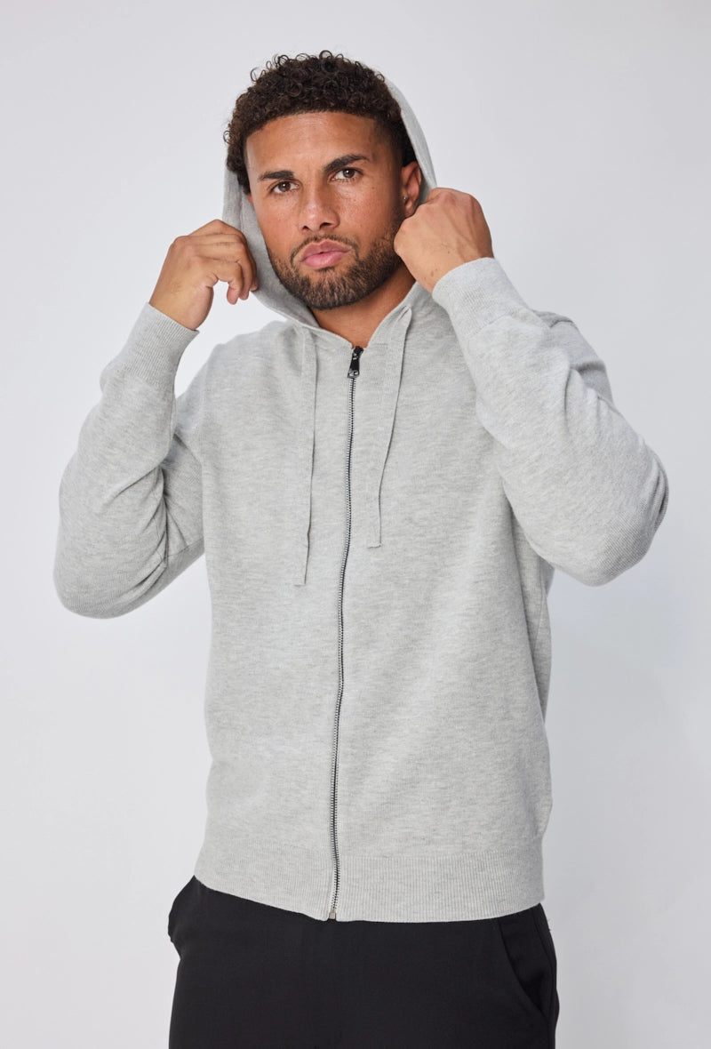 Pull uni à capuche