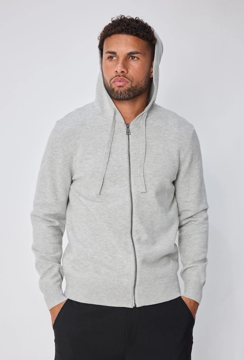 Pull uni à capuche