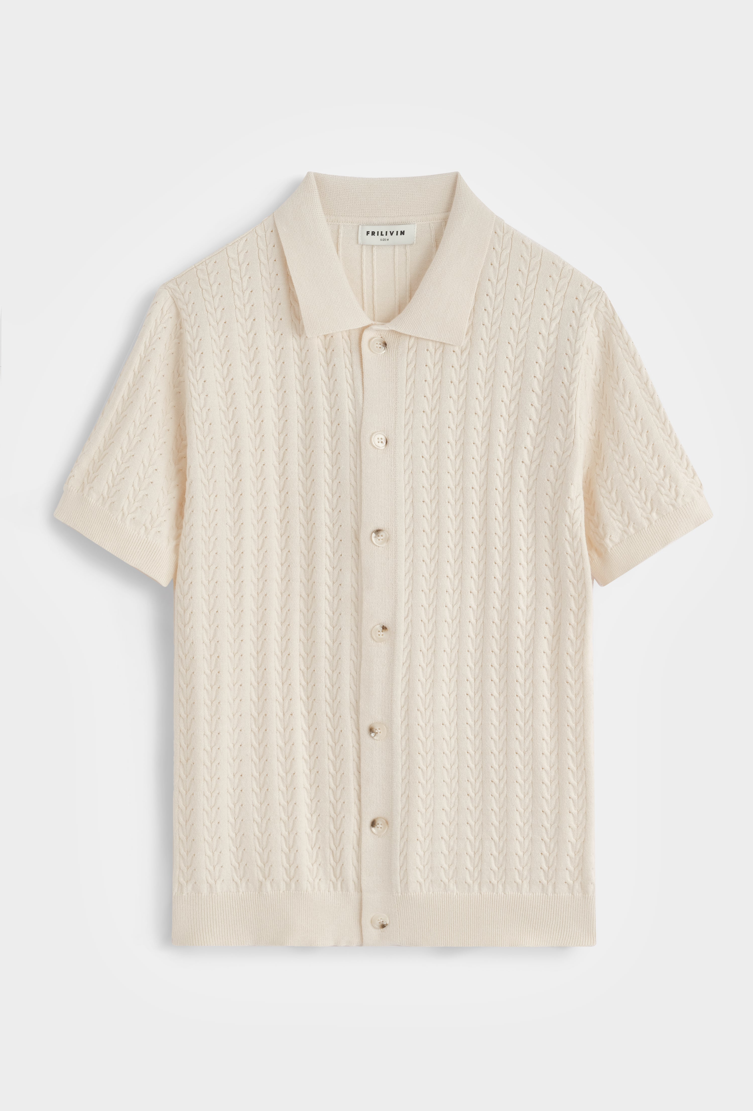 Polo tricoté tressé casual