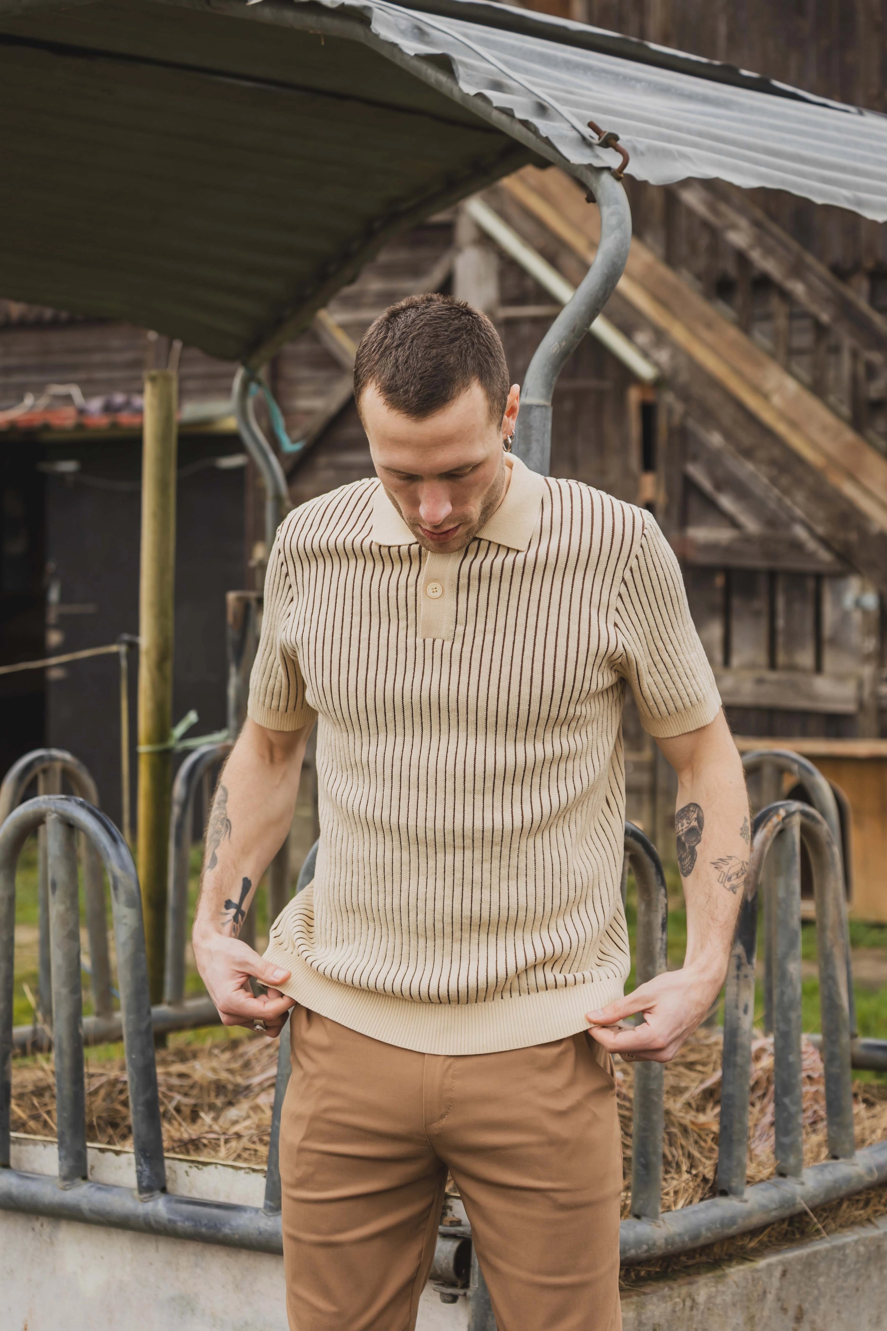 Polo en maille à manches courtes