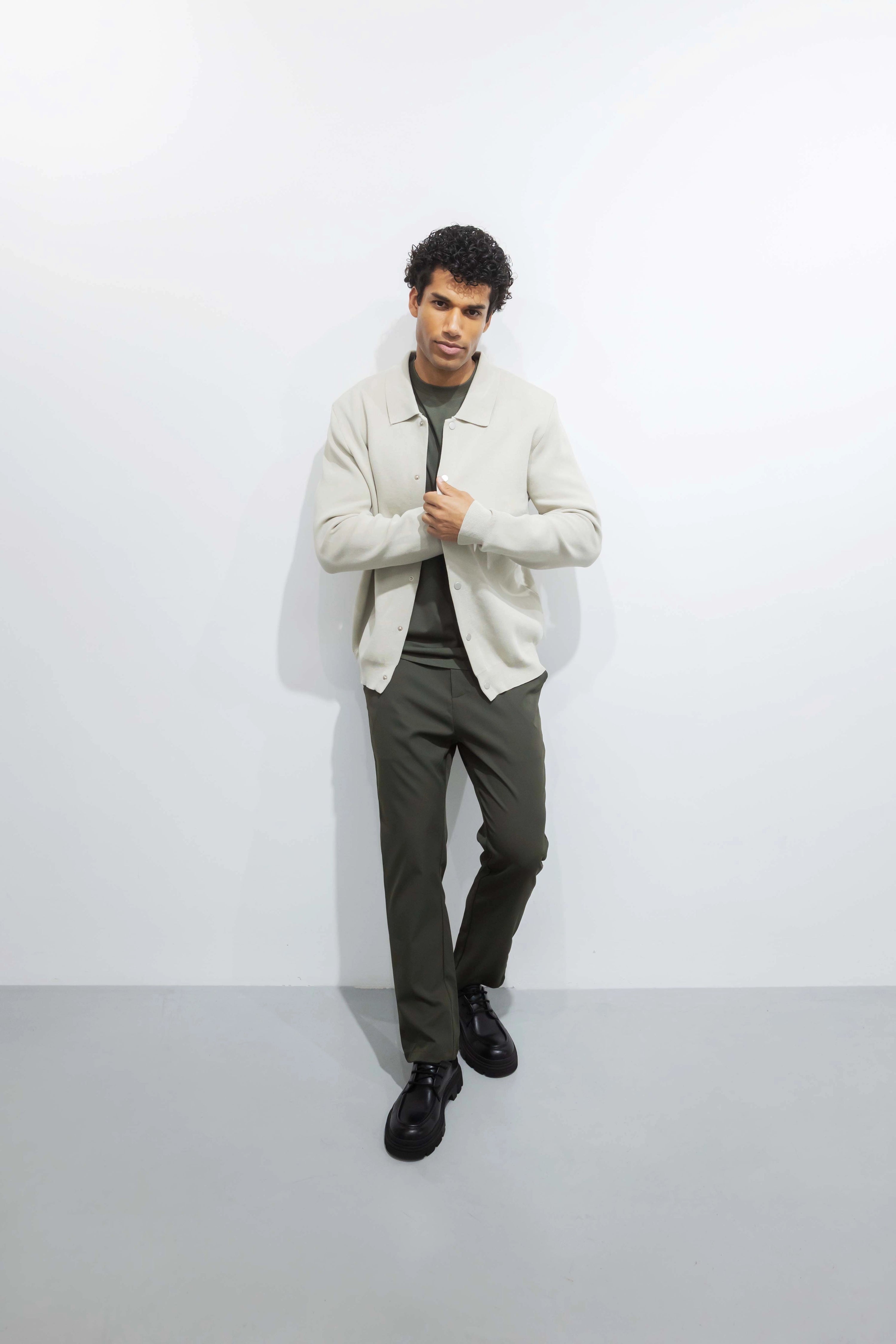 Gilet maille à bouton de pression