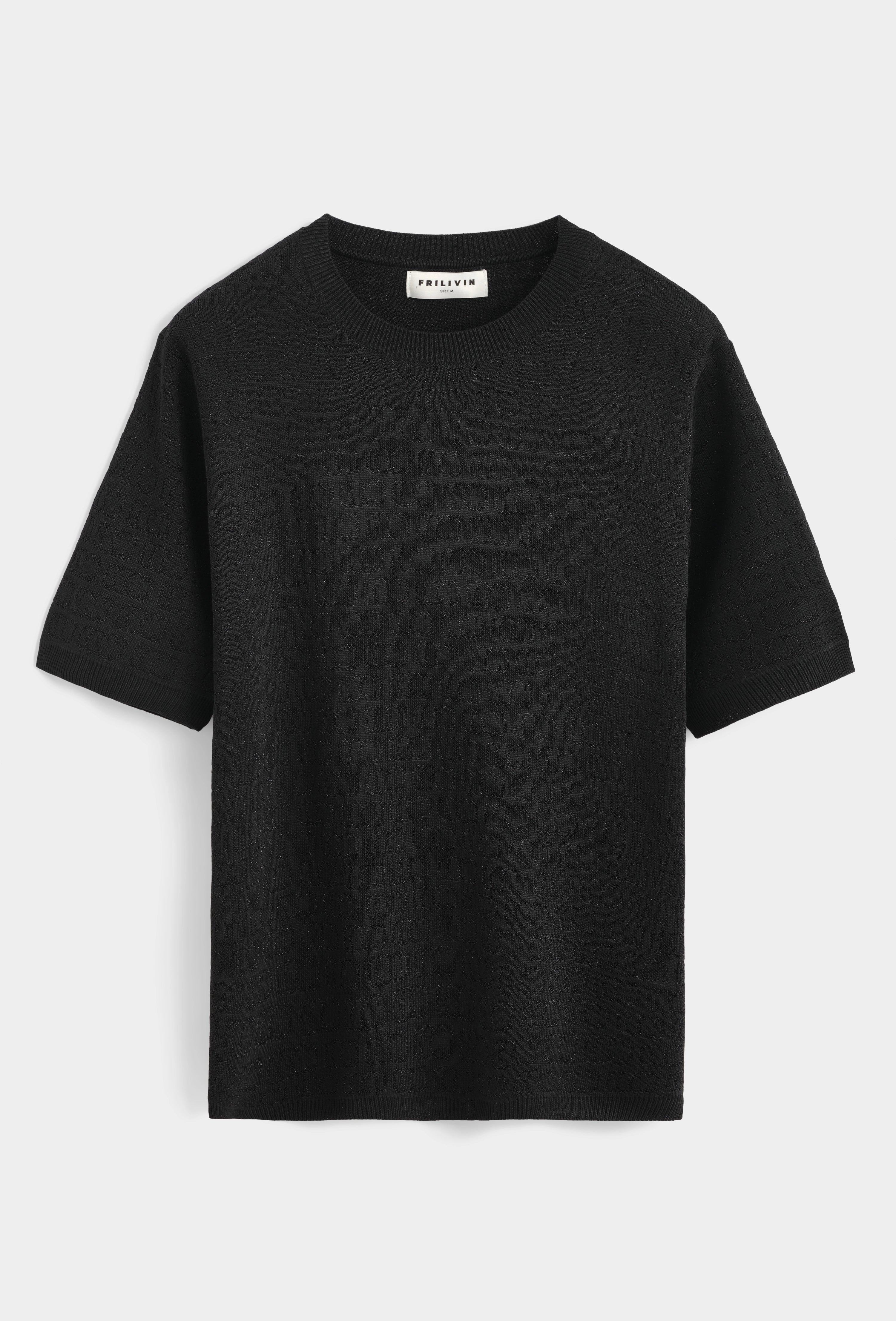 T-shirt en maille à manches courtes avec motif texturé intégré