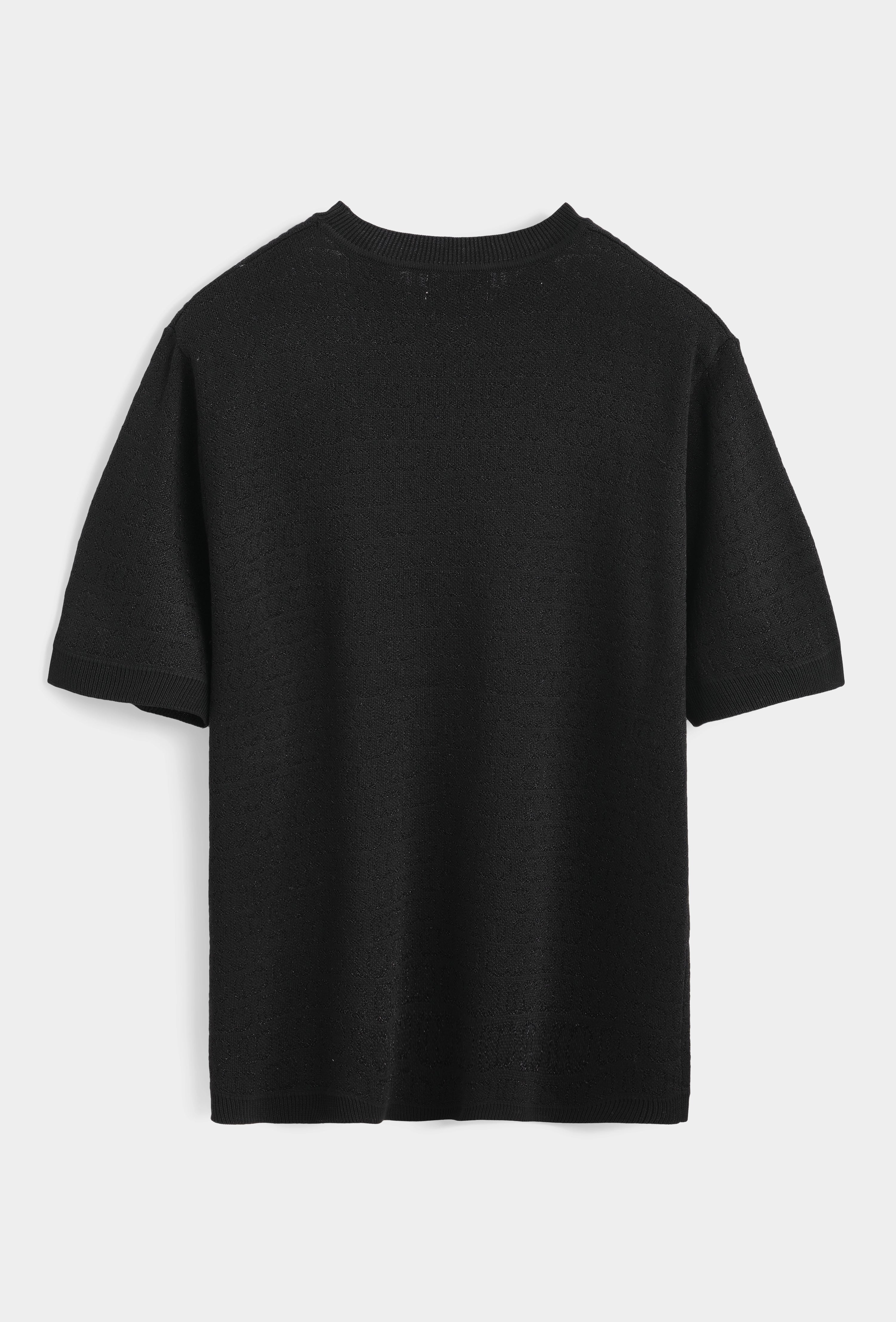 T-shirt en maille à manches courtes avec motif texturé intégré