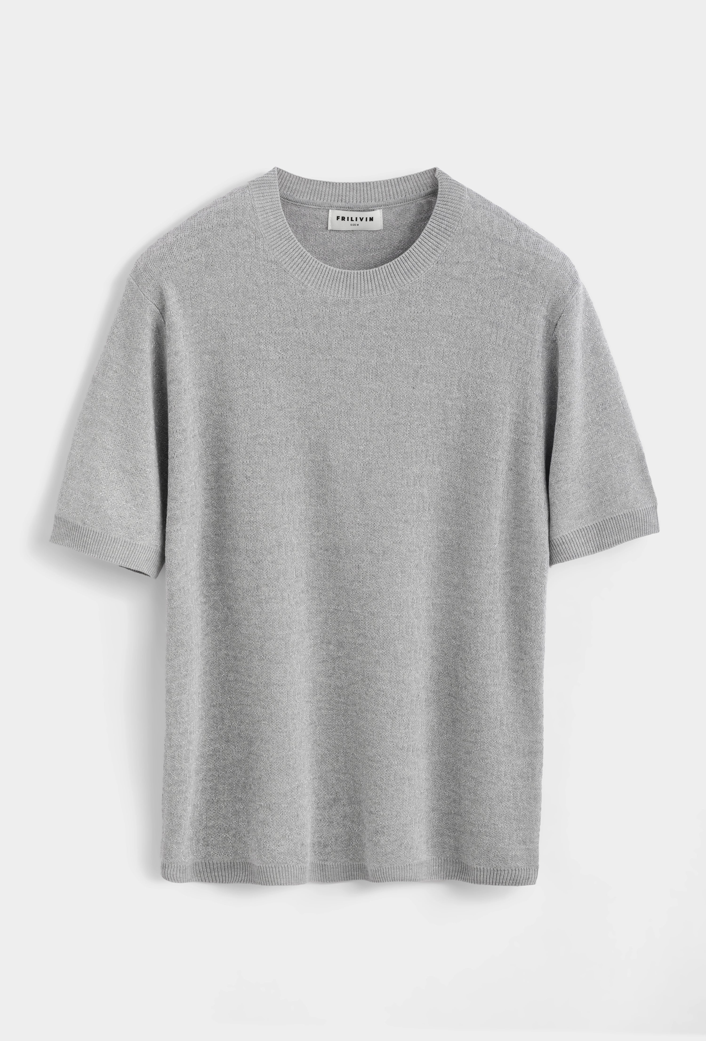 T-shirt en maille à manches courtes avec motif texturé intégré