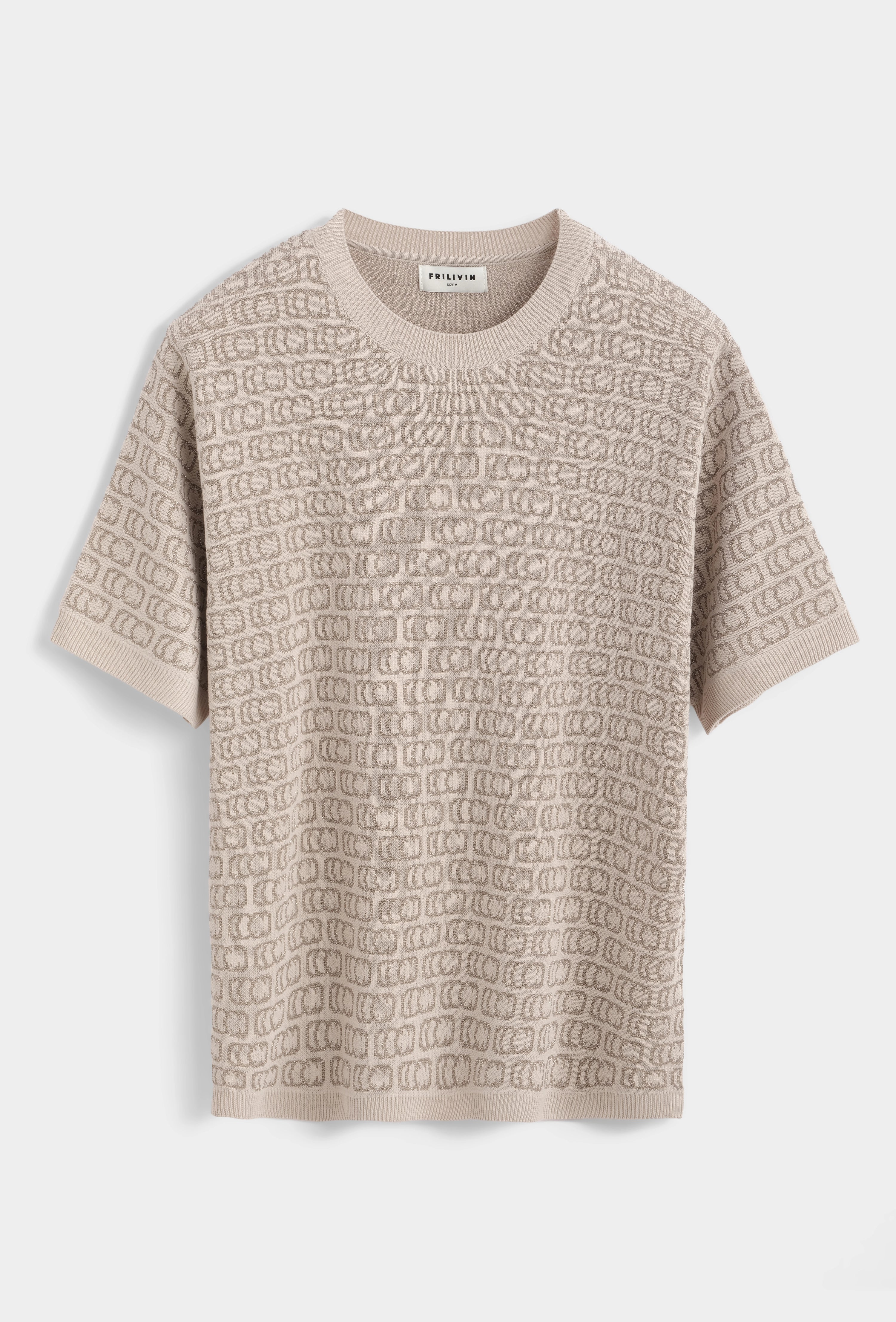 T-shirt en maille à manches courtes avec motif texturé intégré