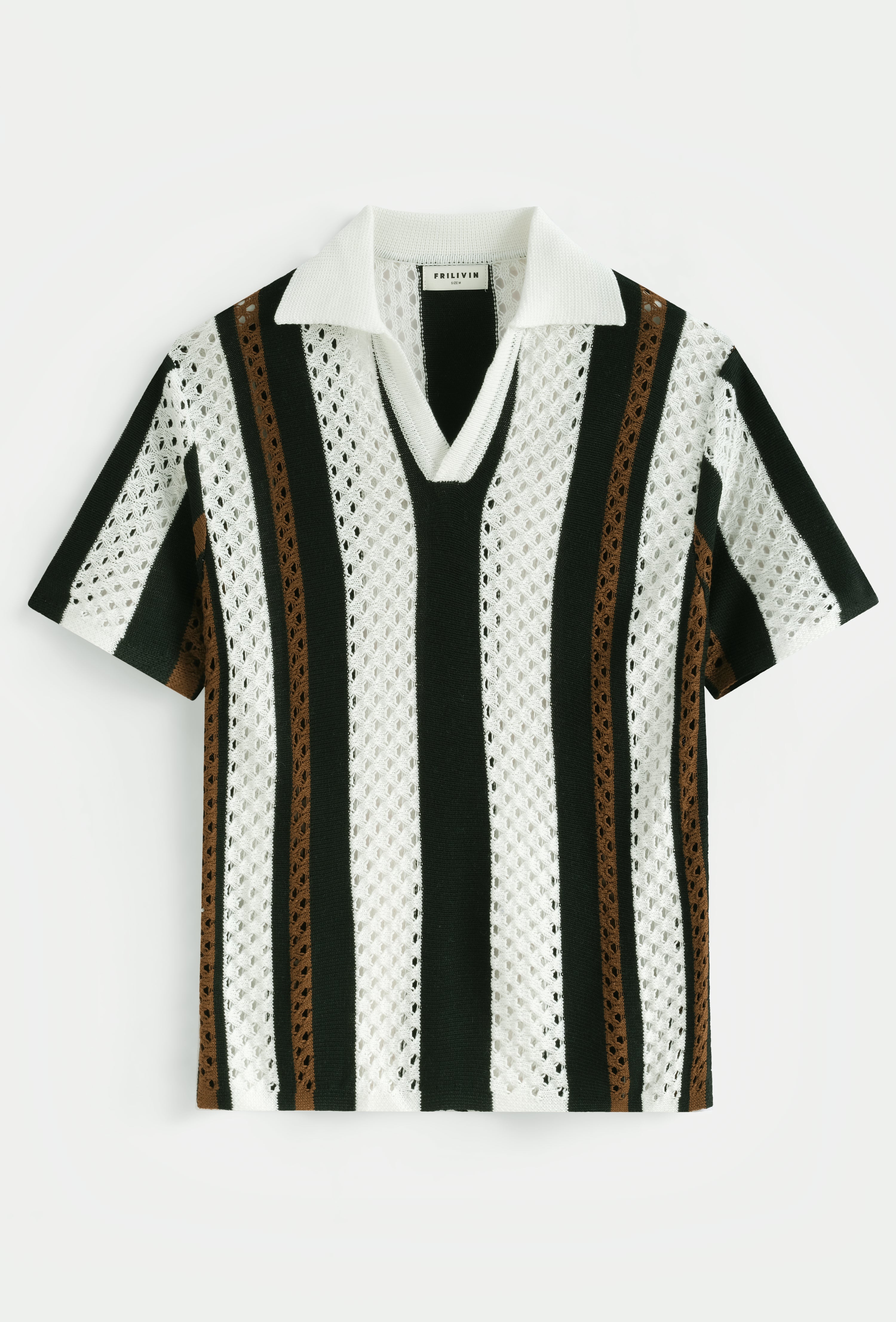 Polo tricot rayures verticales