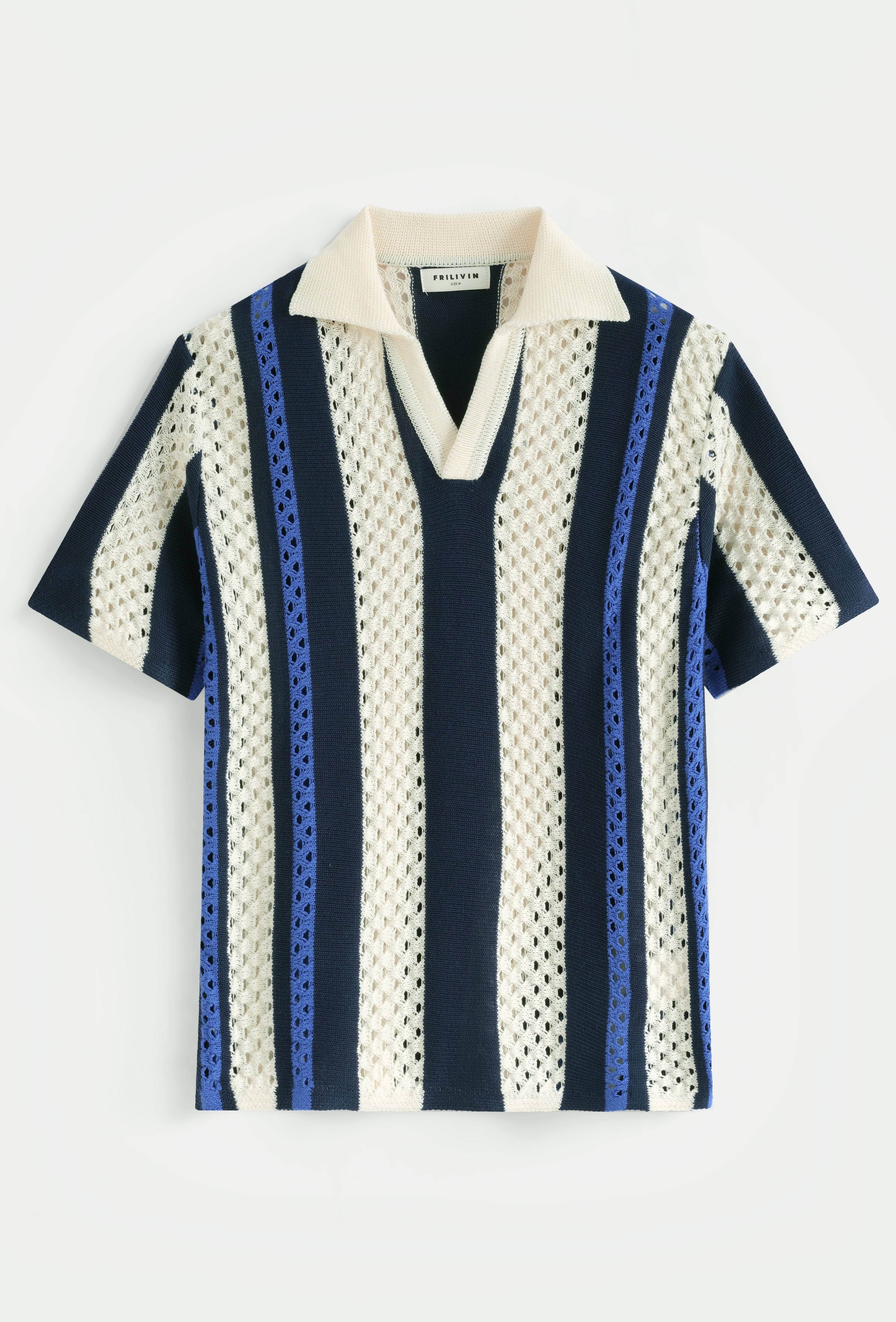 Polo tricot rayures verticales