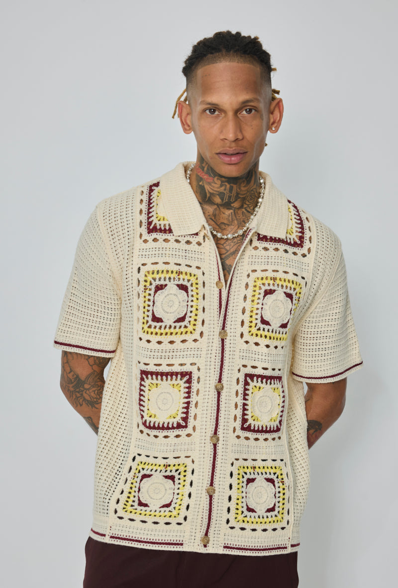 Chemise crochet col polo