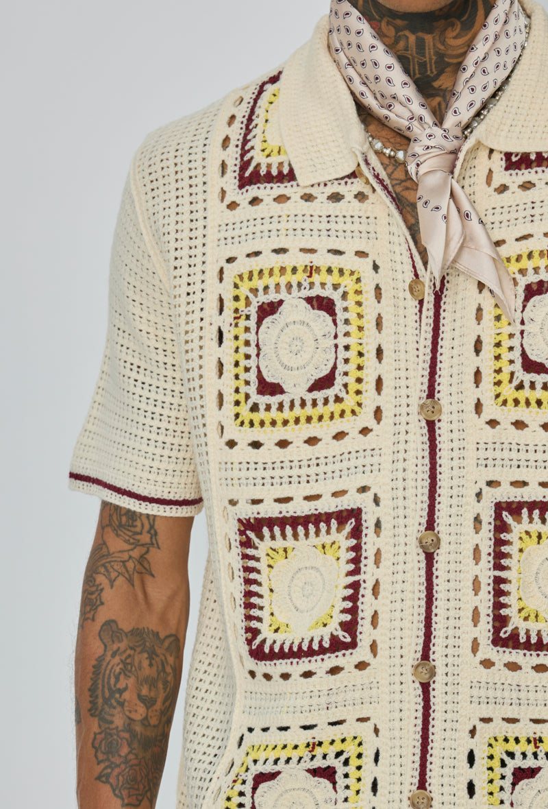 Chemise crochet col polo