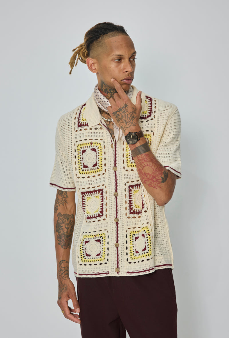 Chemise crochet col polo