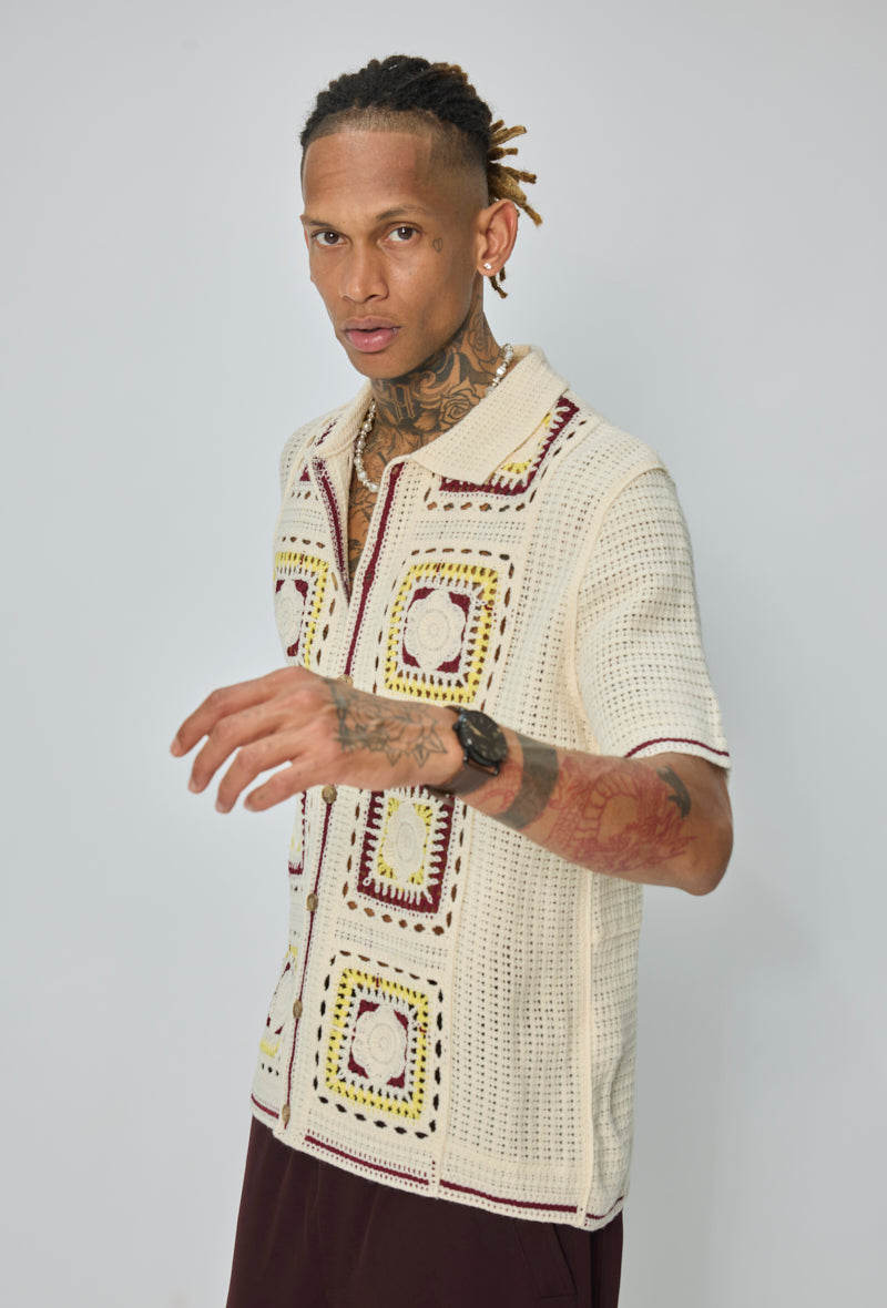 Chemise crochet col polo