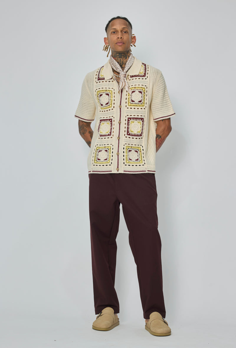 Chemise crochet col polo