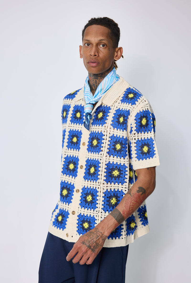 Chemise crochet motifs carrés