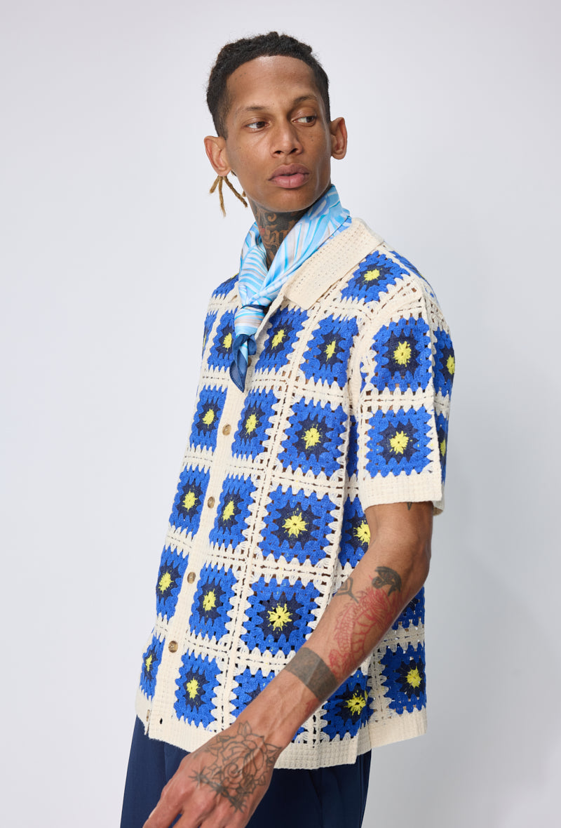 Chemise crochet motifs carrés