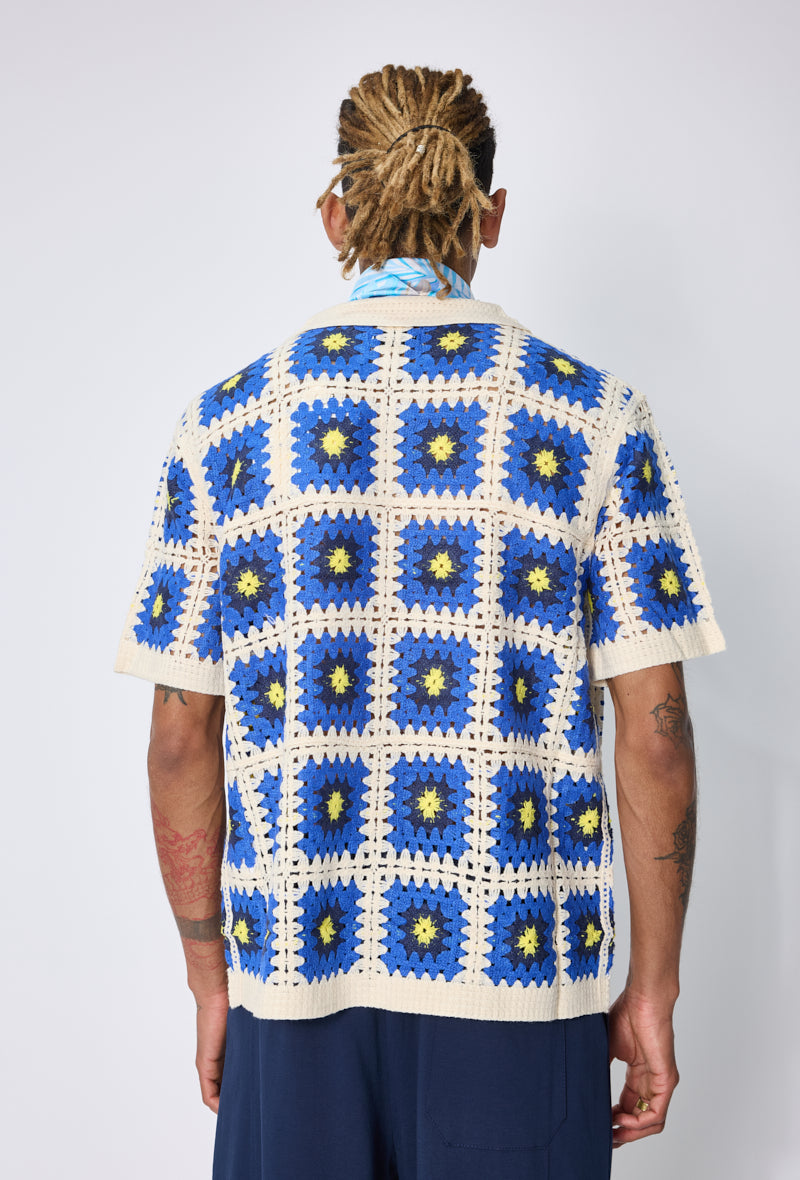 Chemise crochet motifs carrés
