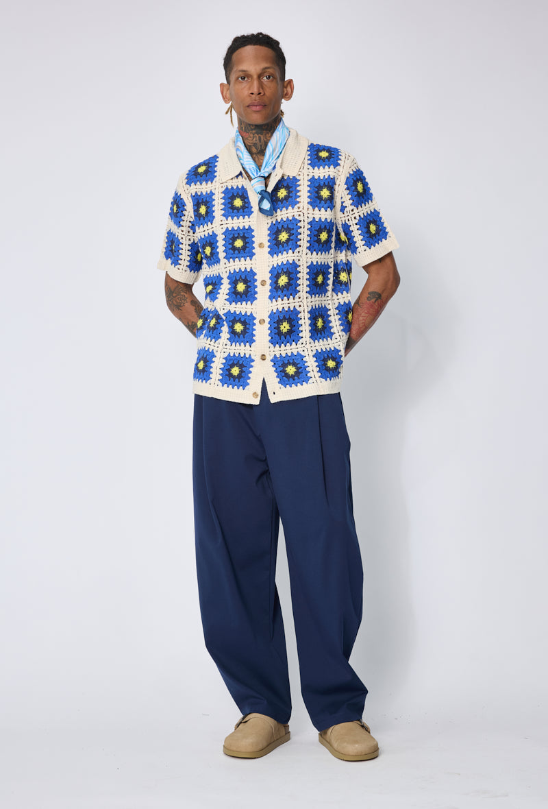 Chemise crochet motifs carrés