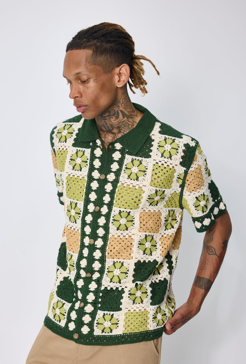 Chemise crochet motif floral