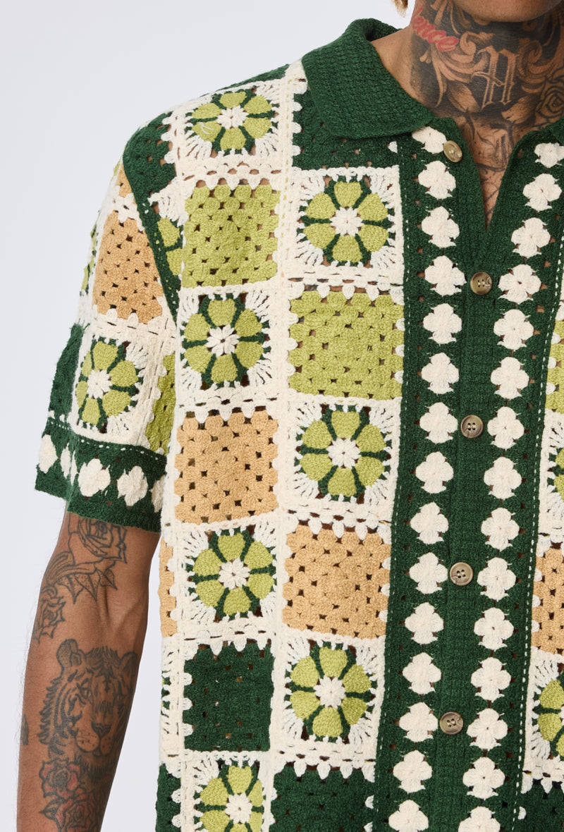 Chemise crochet motif floral