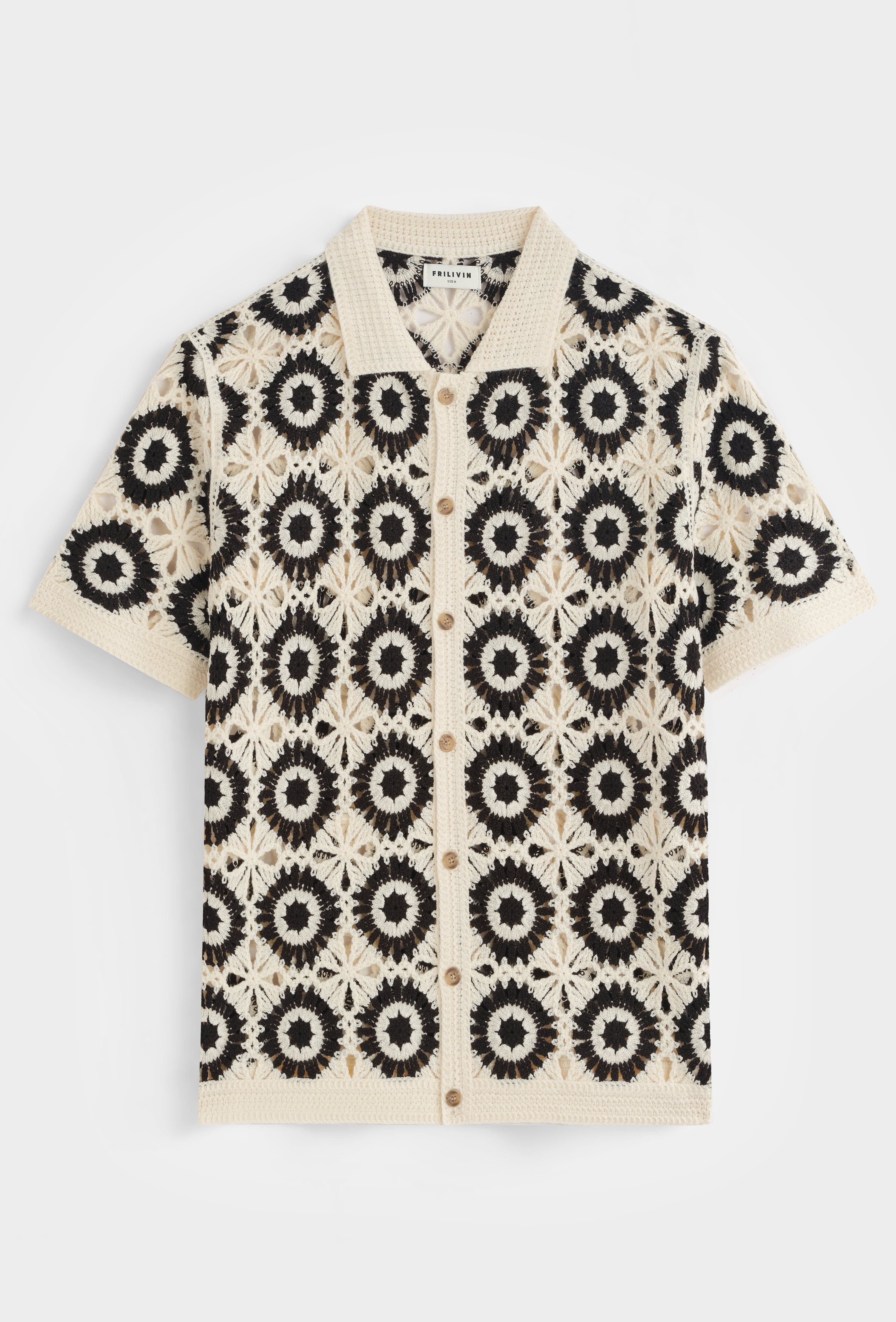 Chemise crochet motifs fleuris