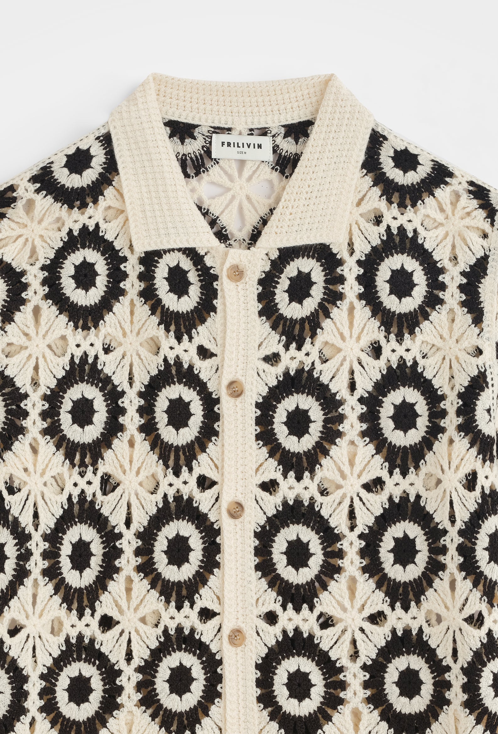 Chemise crochet motifs fleuris