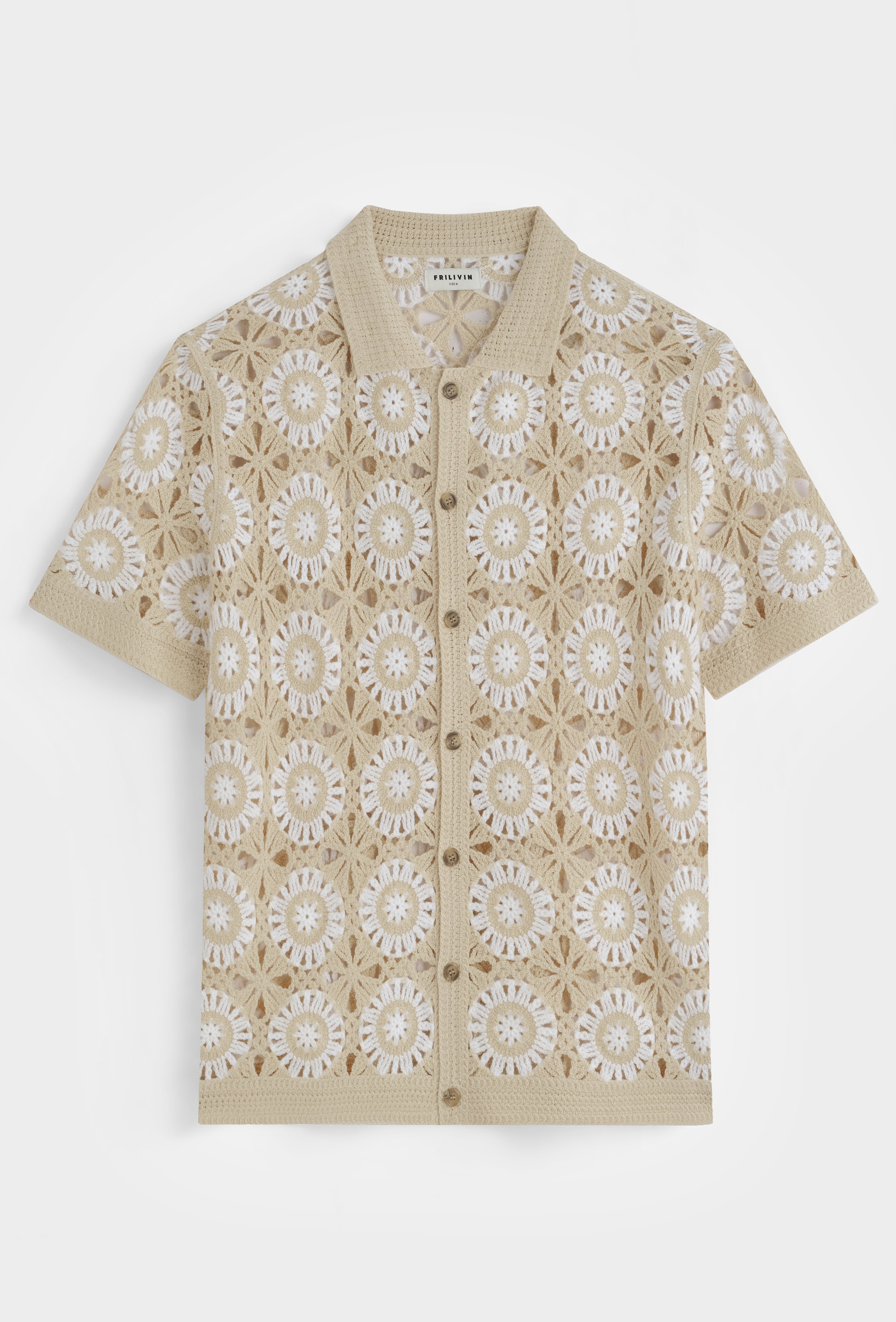 Chemise crochet motifs fleuris