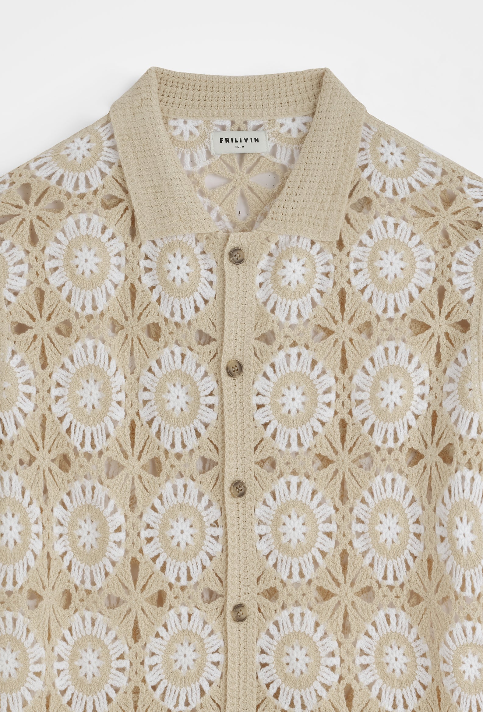 Chemise crochet motifs fleuris