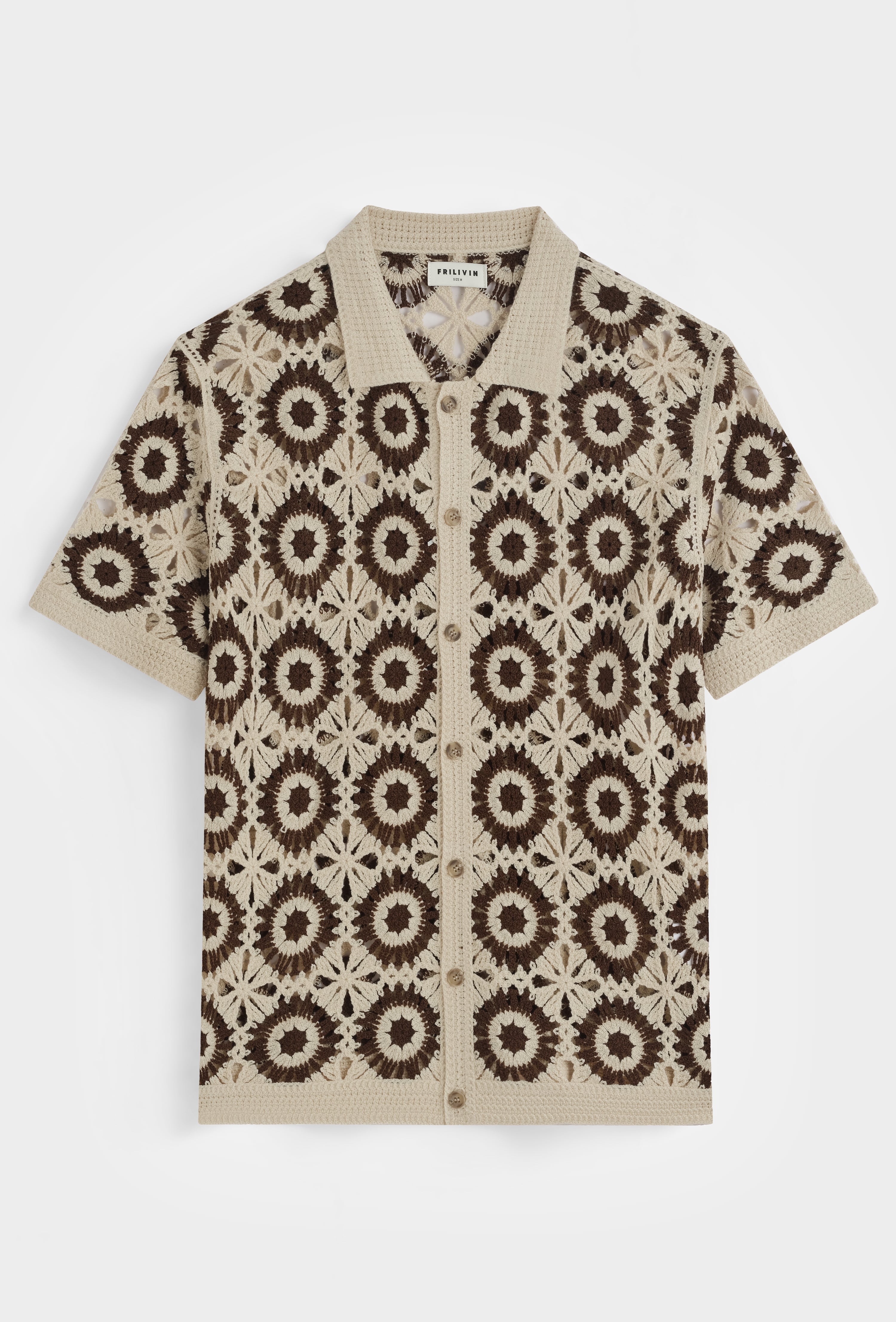 Chemise crochet motifs fleuris