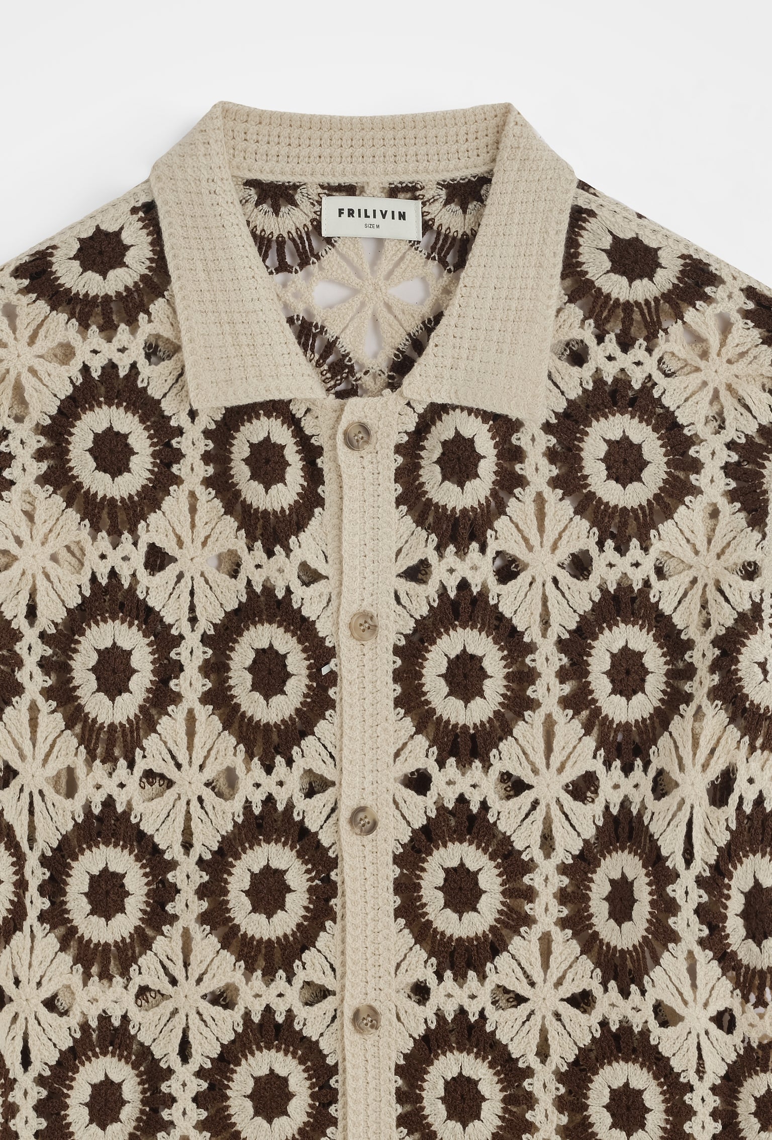 Chemise crochet motifs fleuris