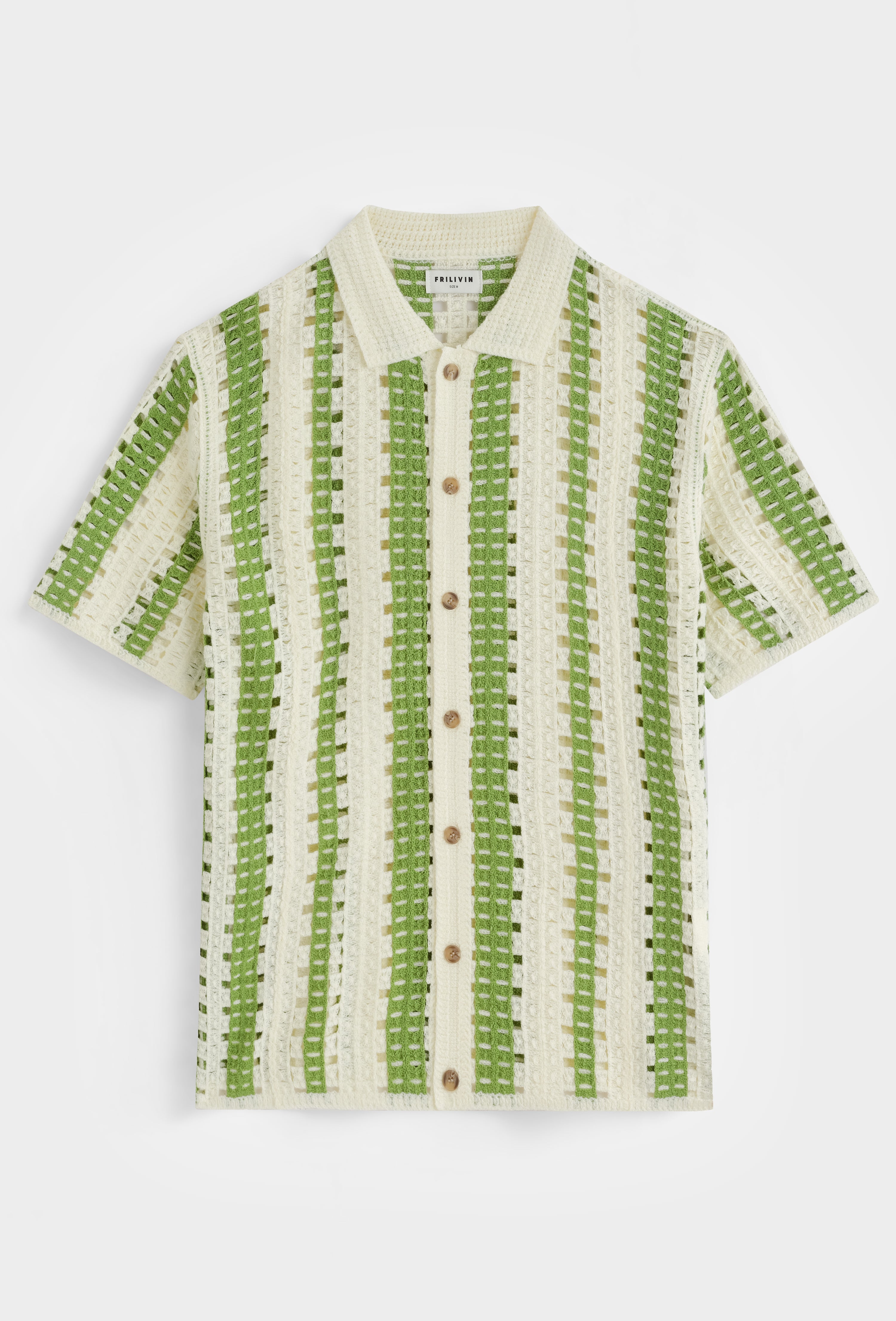 Chemise polo tricotée rayée