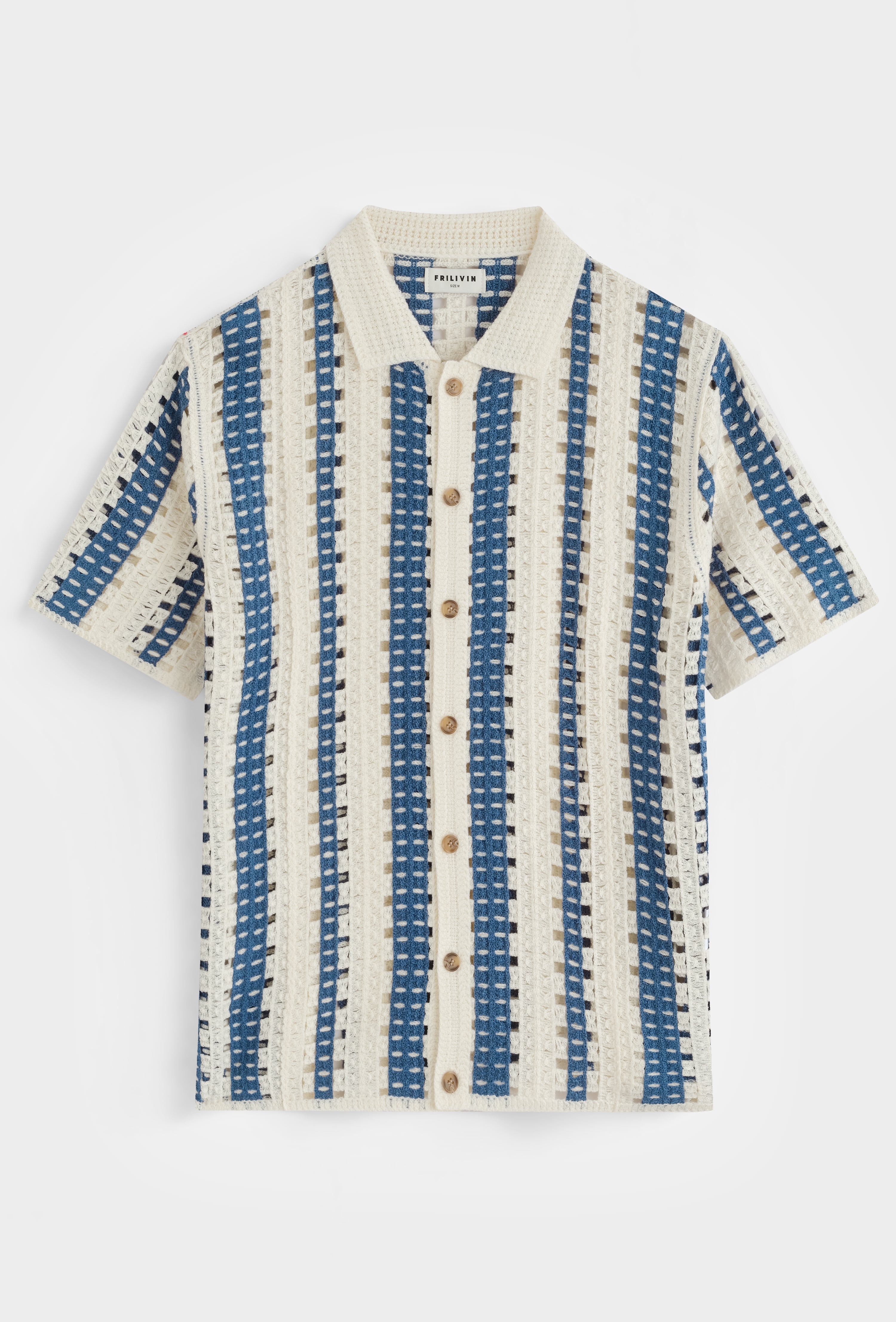 Chemise polo tricotée rayée