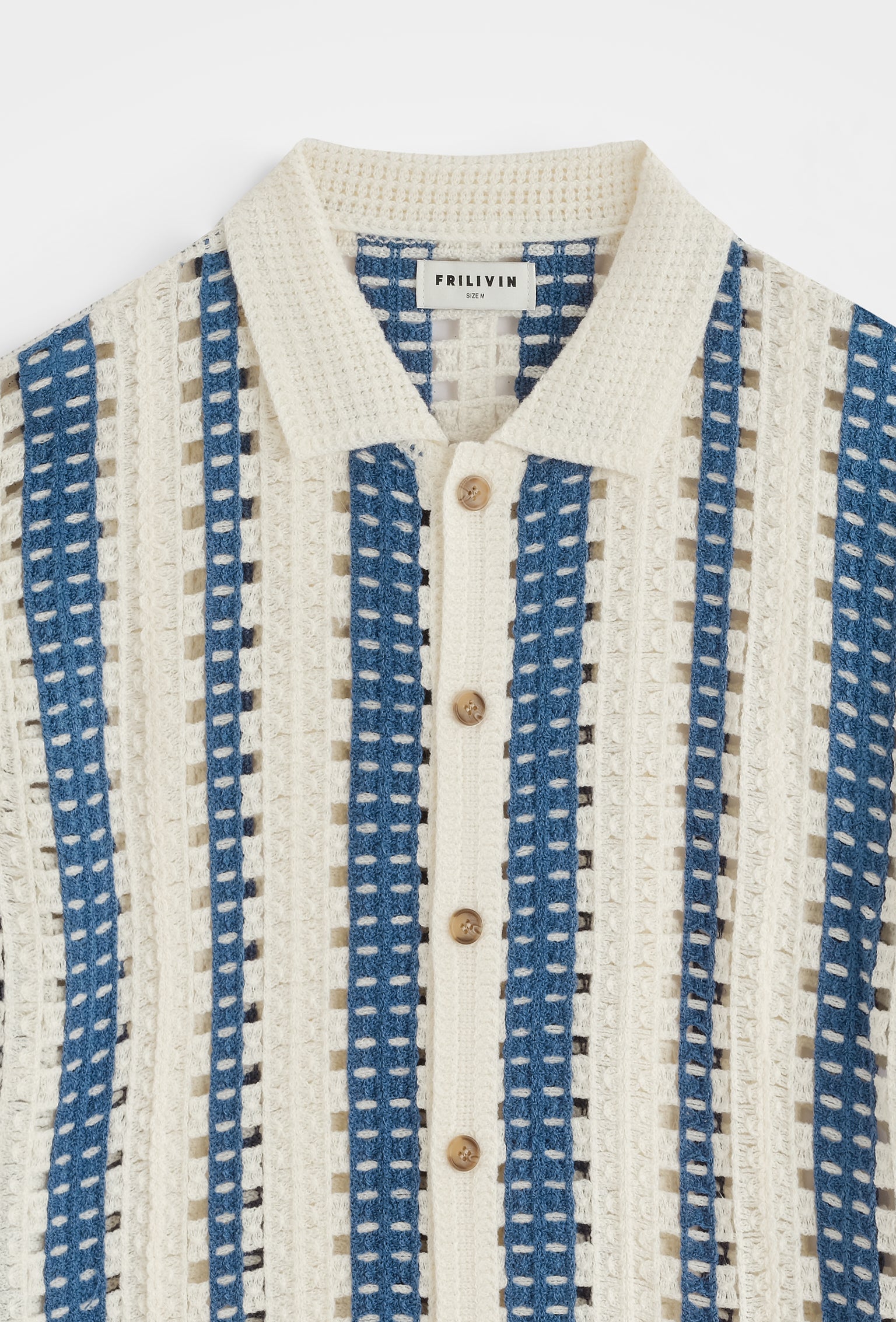 Chemise polo tricotée rayée