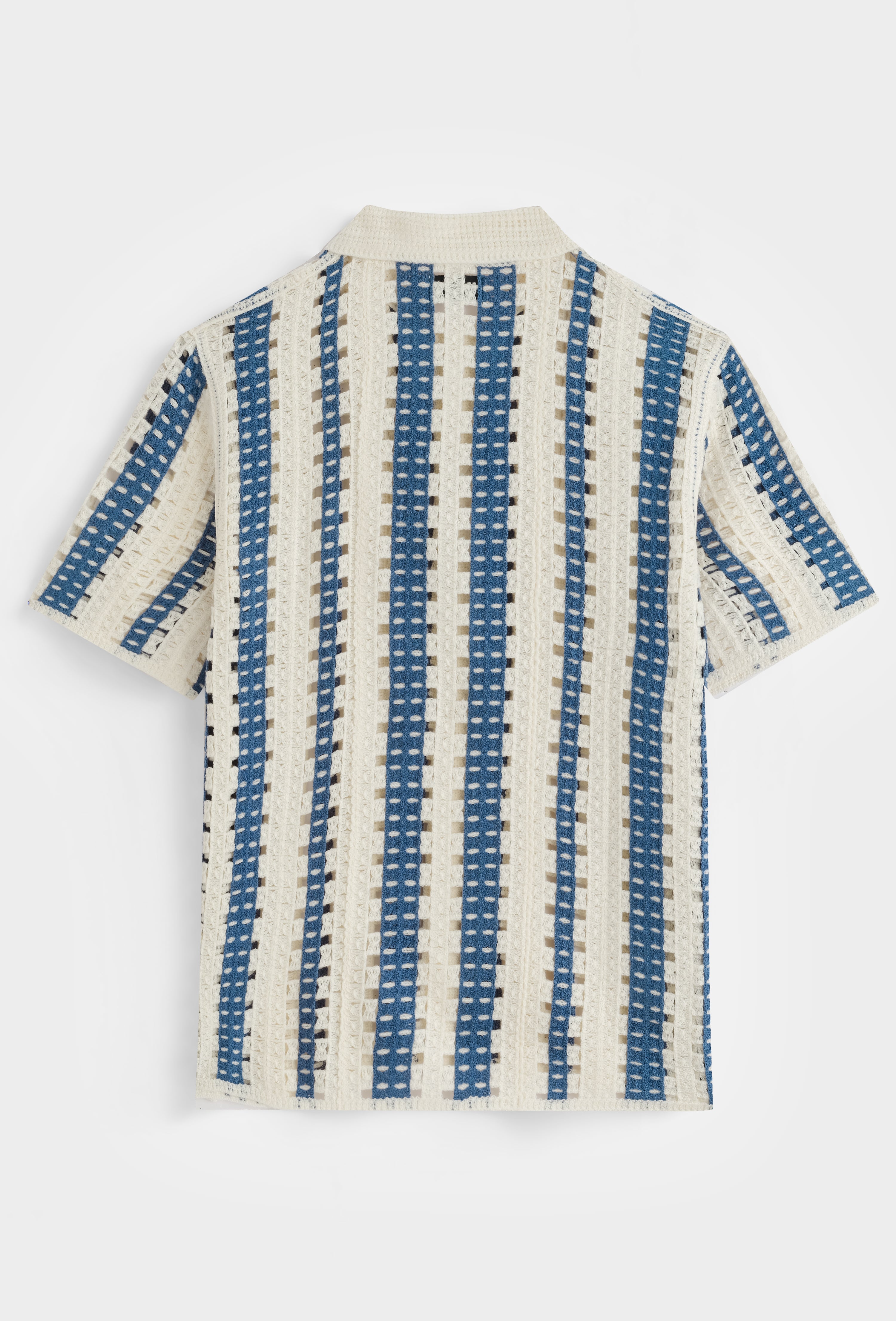 Chemise polo tricotée rayée