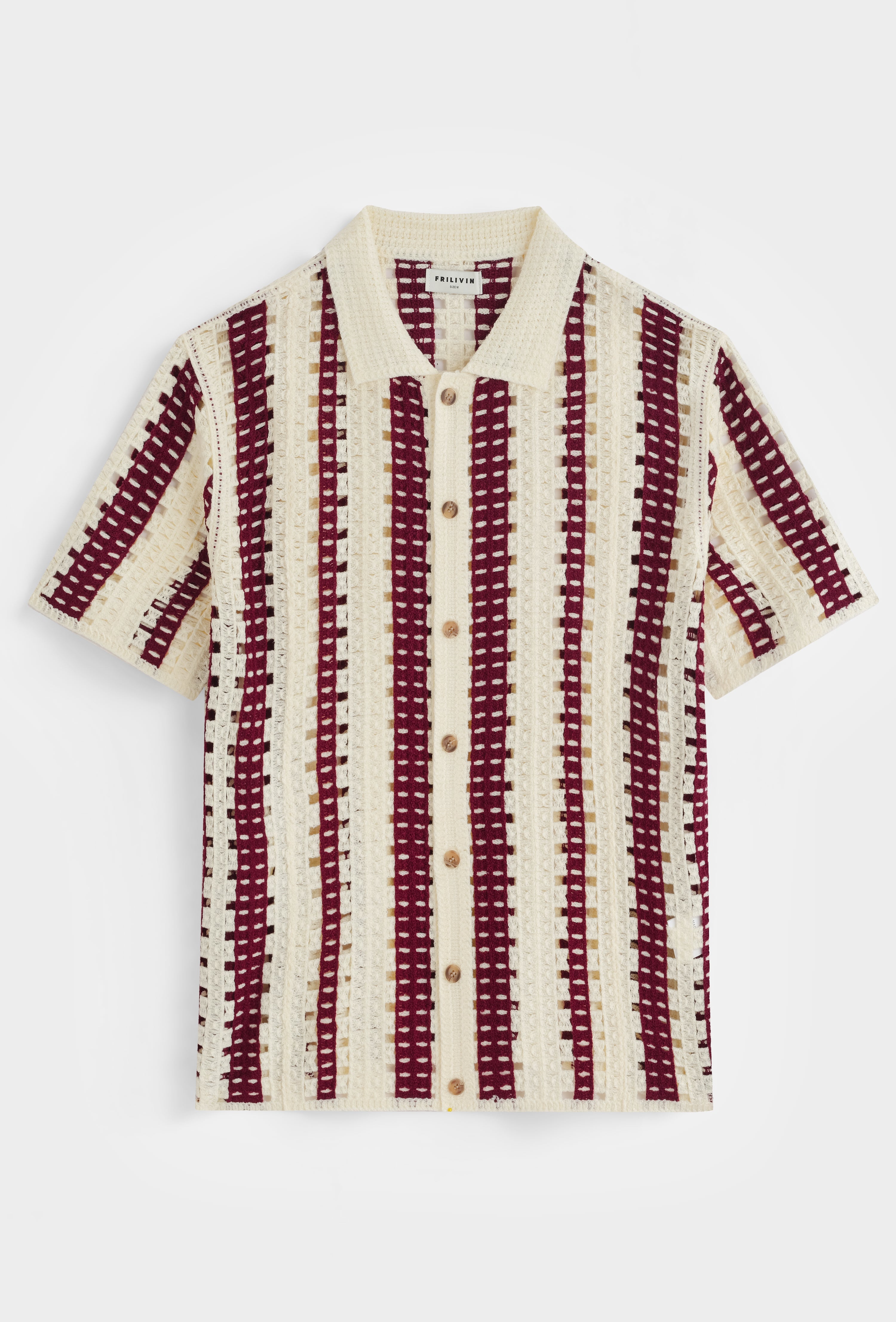 Chemise polo tricotée rayée
