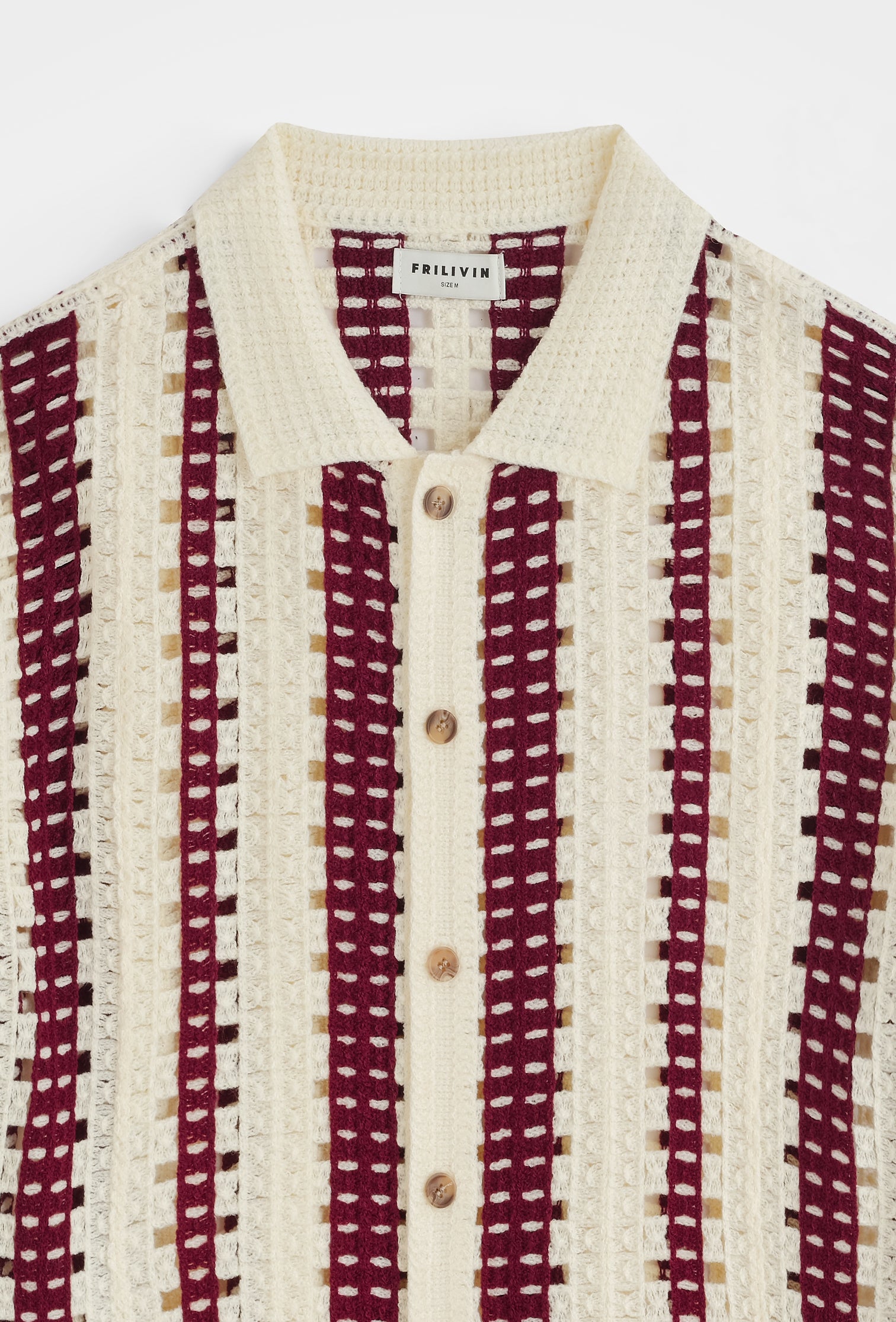 Chemise polo tricotée rayée