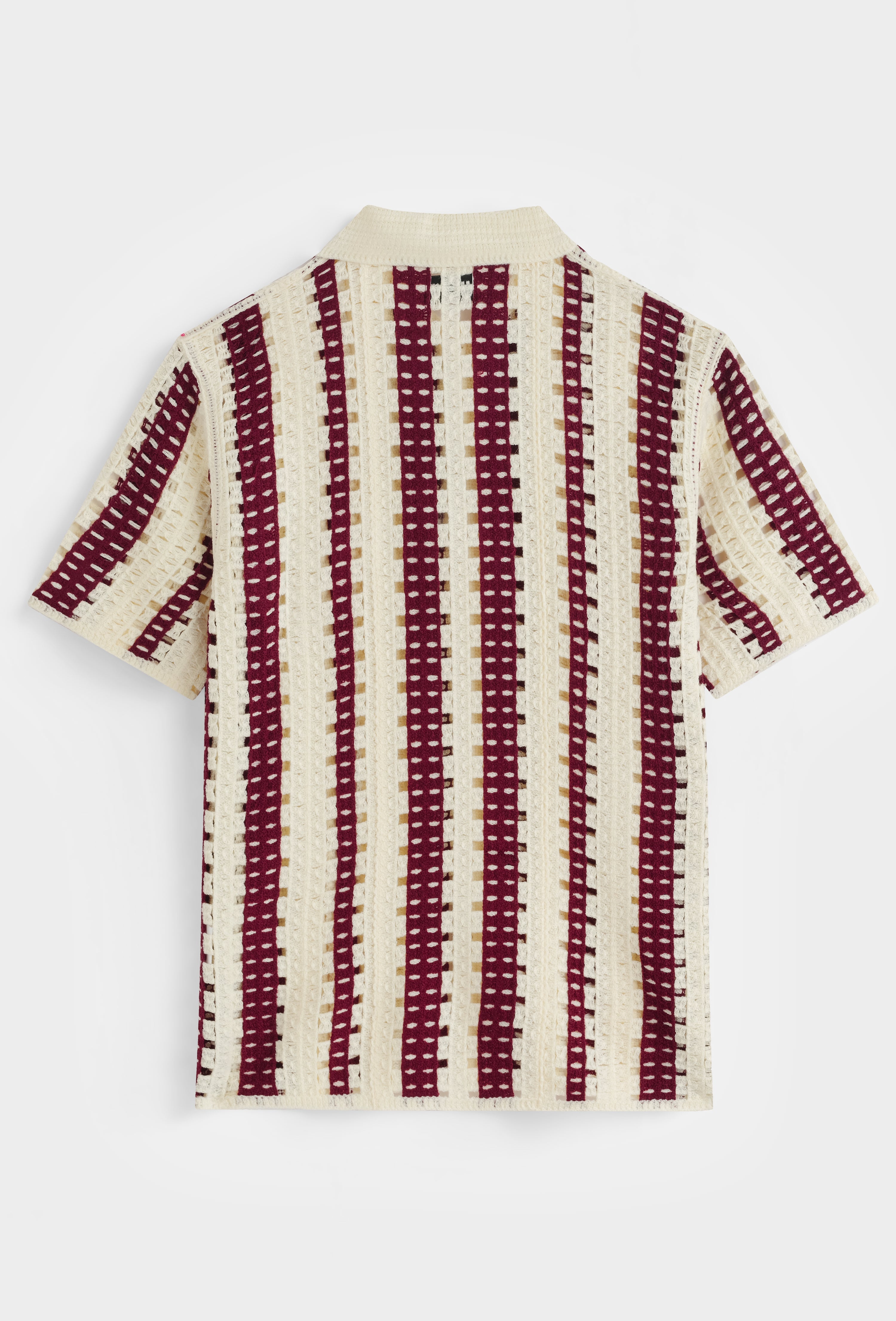 Chemise polo tricotée rayée