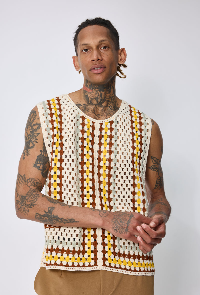 Gilet crochet ajouré tendance