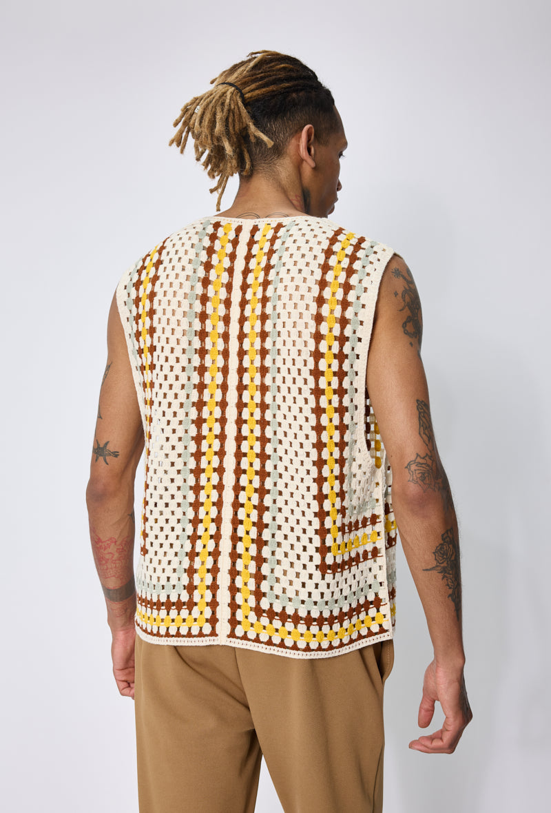 Gilet crochet ajouré tendance