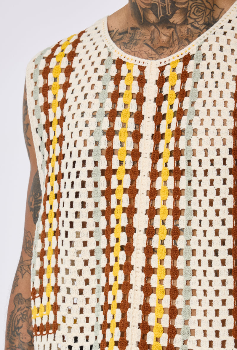 Gilet crochet ajouré tendance