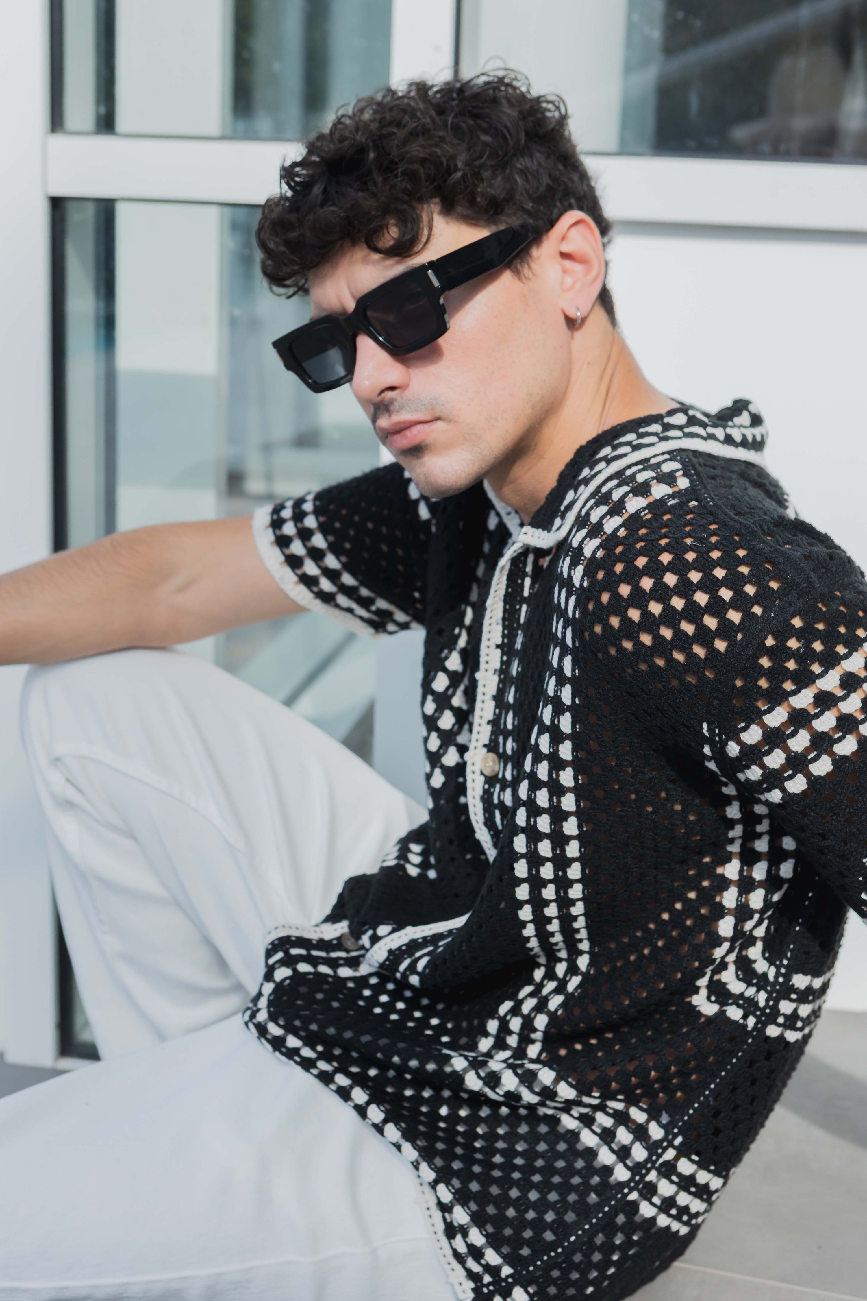 Chemise motif géométrique
