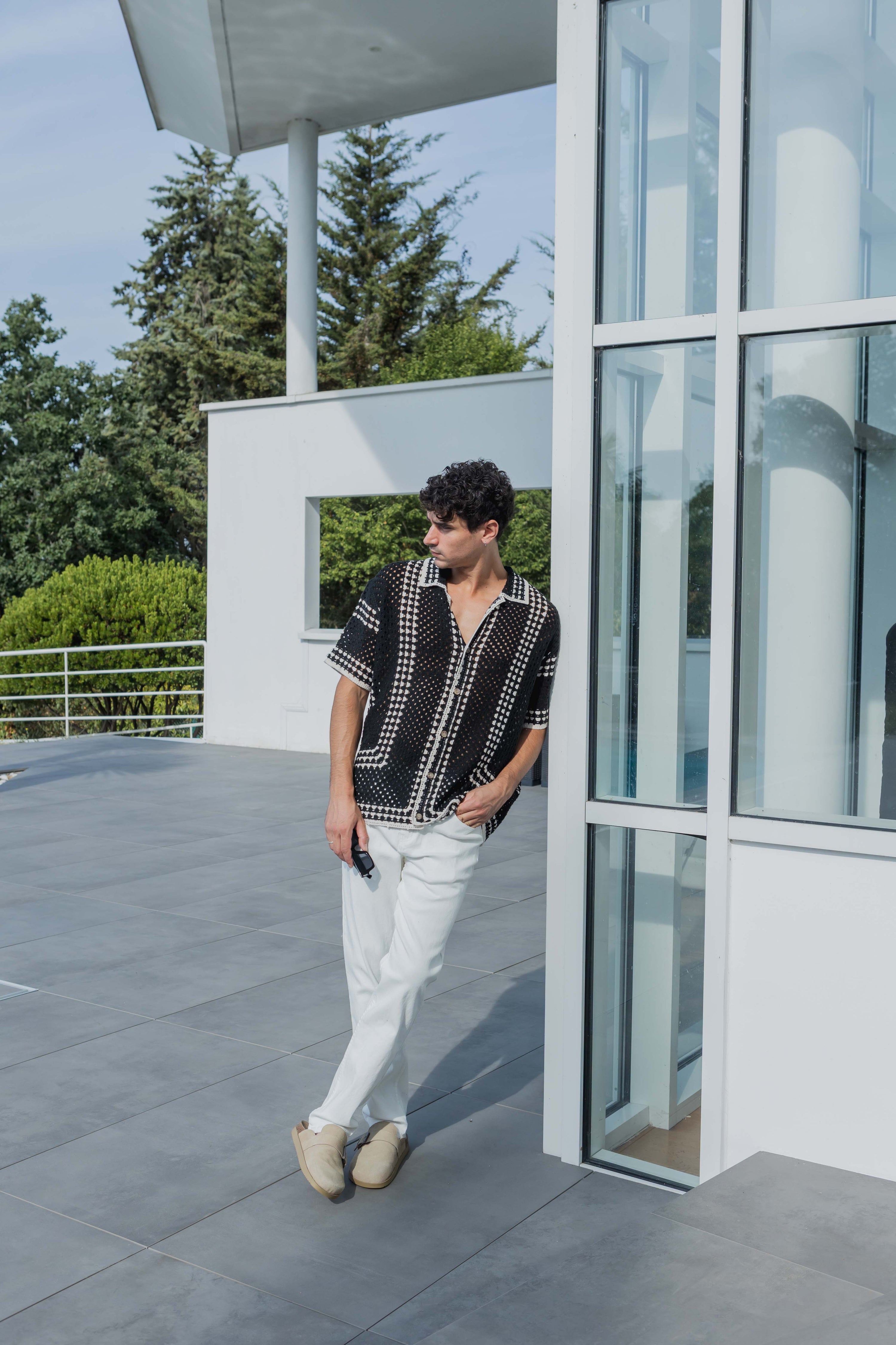 Chemise motif géométrique