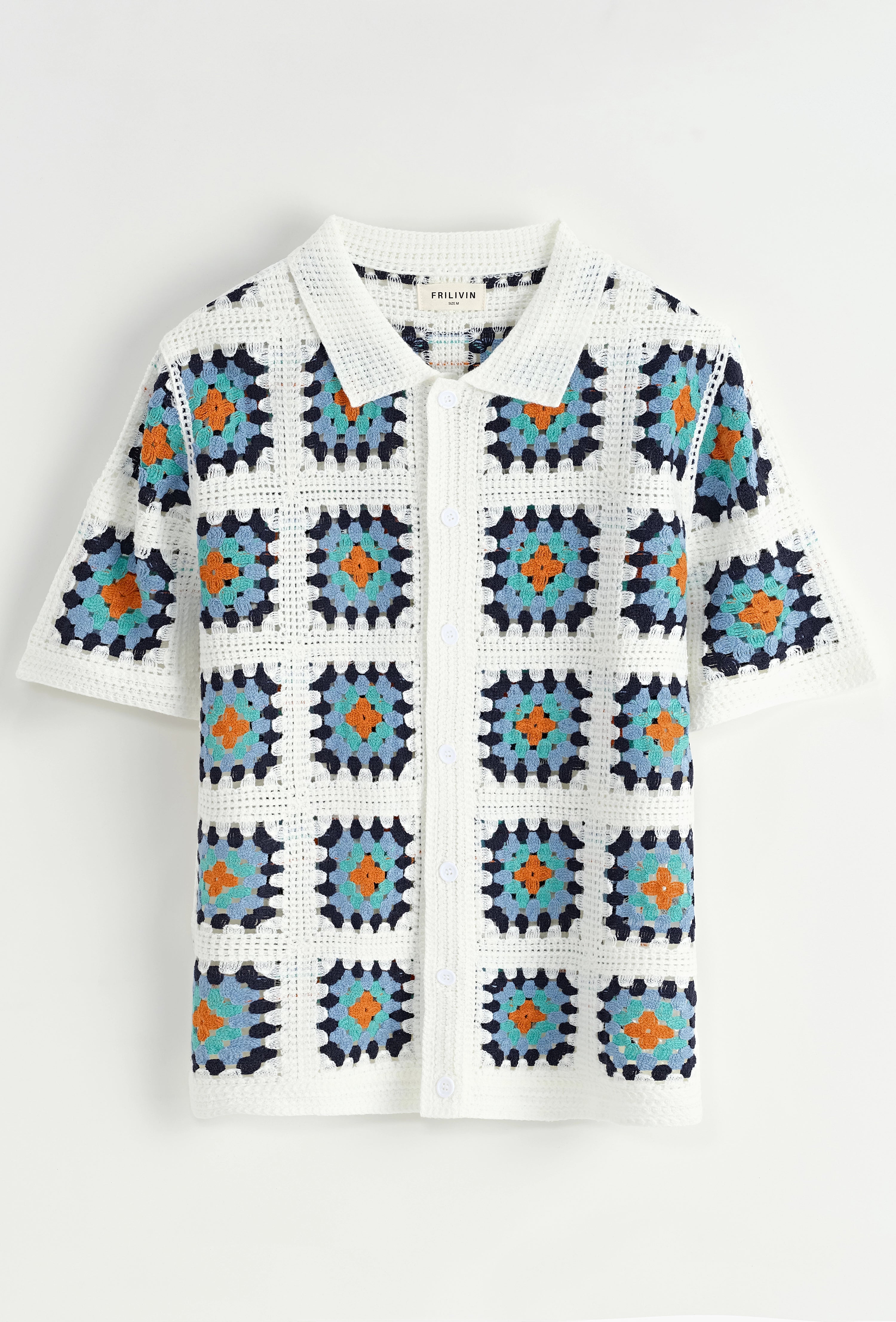 Chemise ajourée à boutons