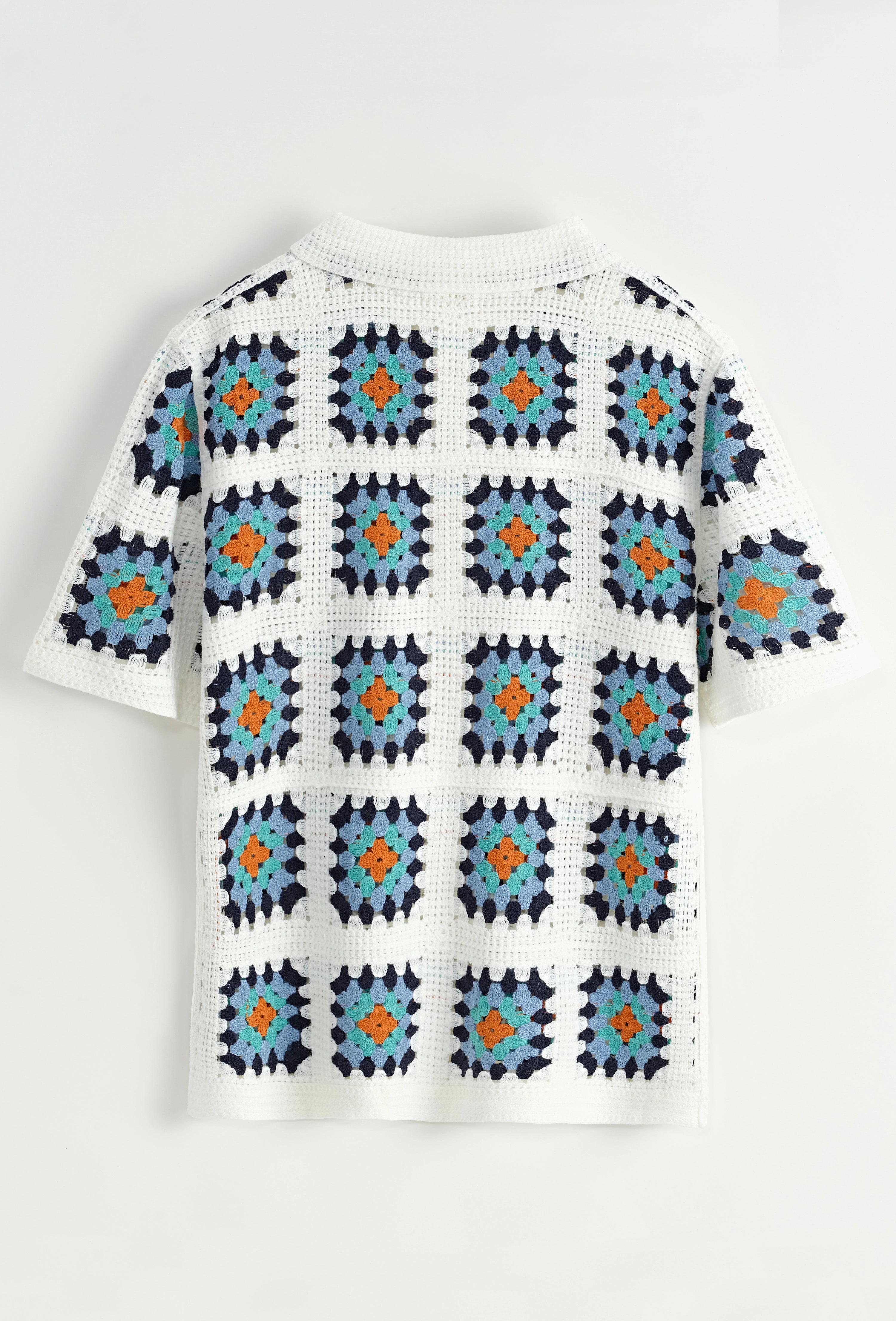 Chemise ajourée à boutons