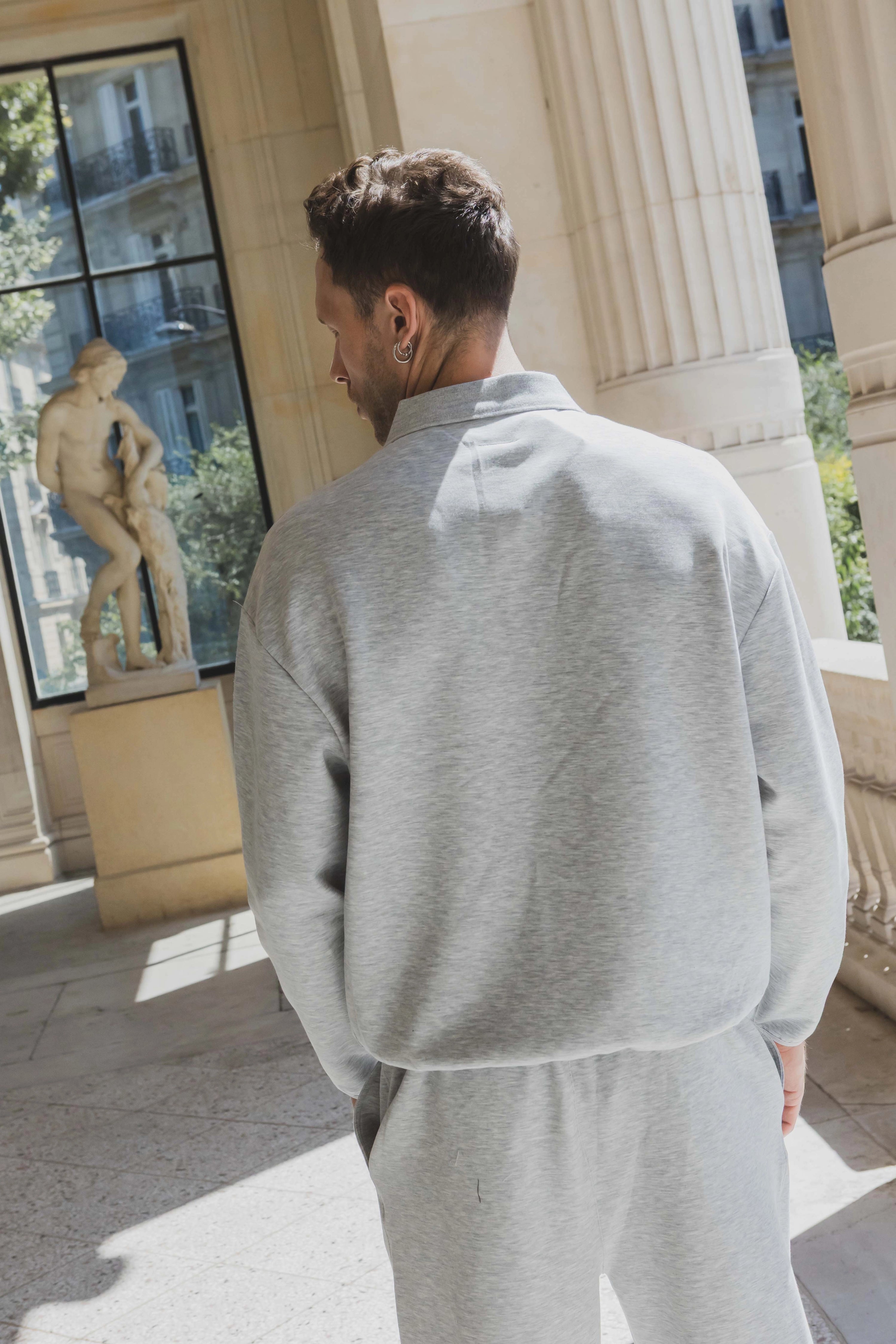 Ensemble pull et pantalon effet polo à boutons