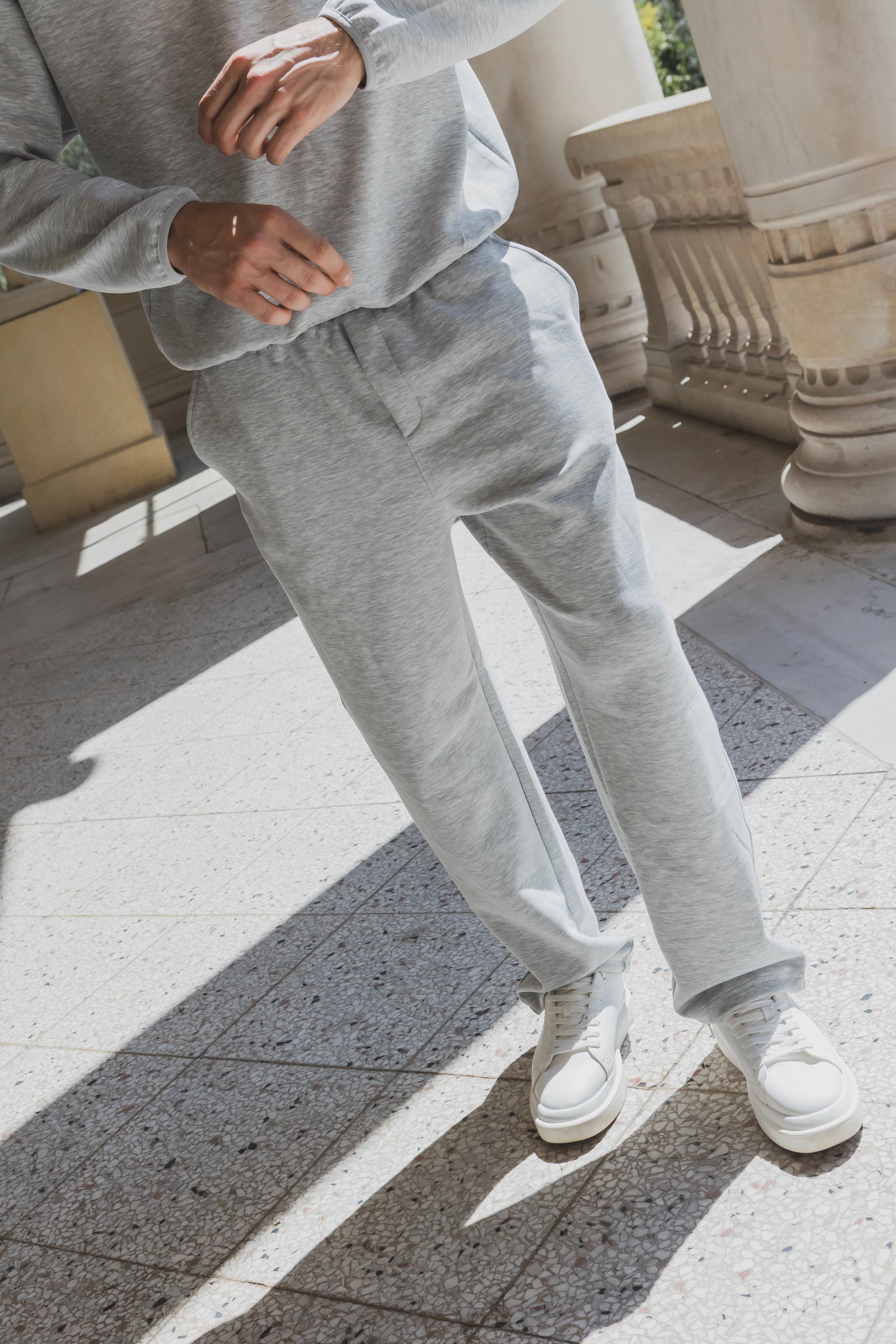 Ensemble pull et pantalon effet polo à boutons