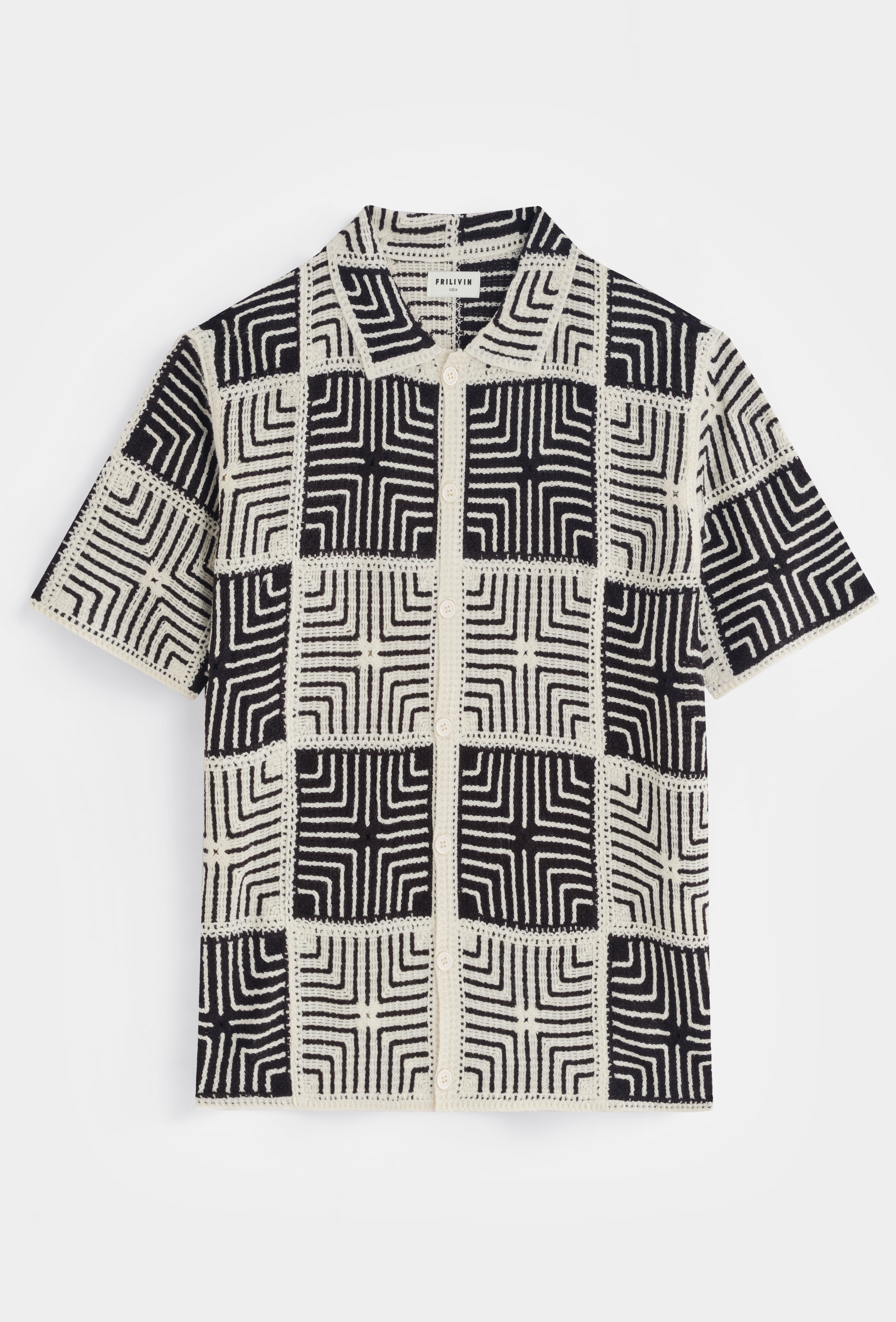 Chemise col cubain motif